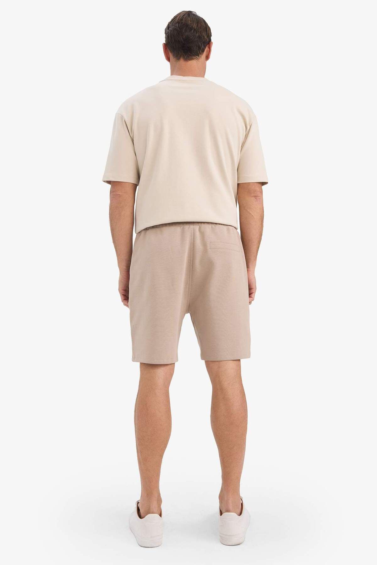 DeFacto-Men's Basic Plain Shorts with Belted Waist and Pockets E2616Ax25Sm 6
