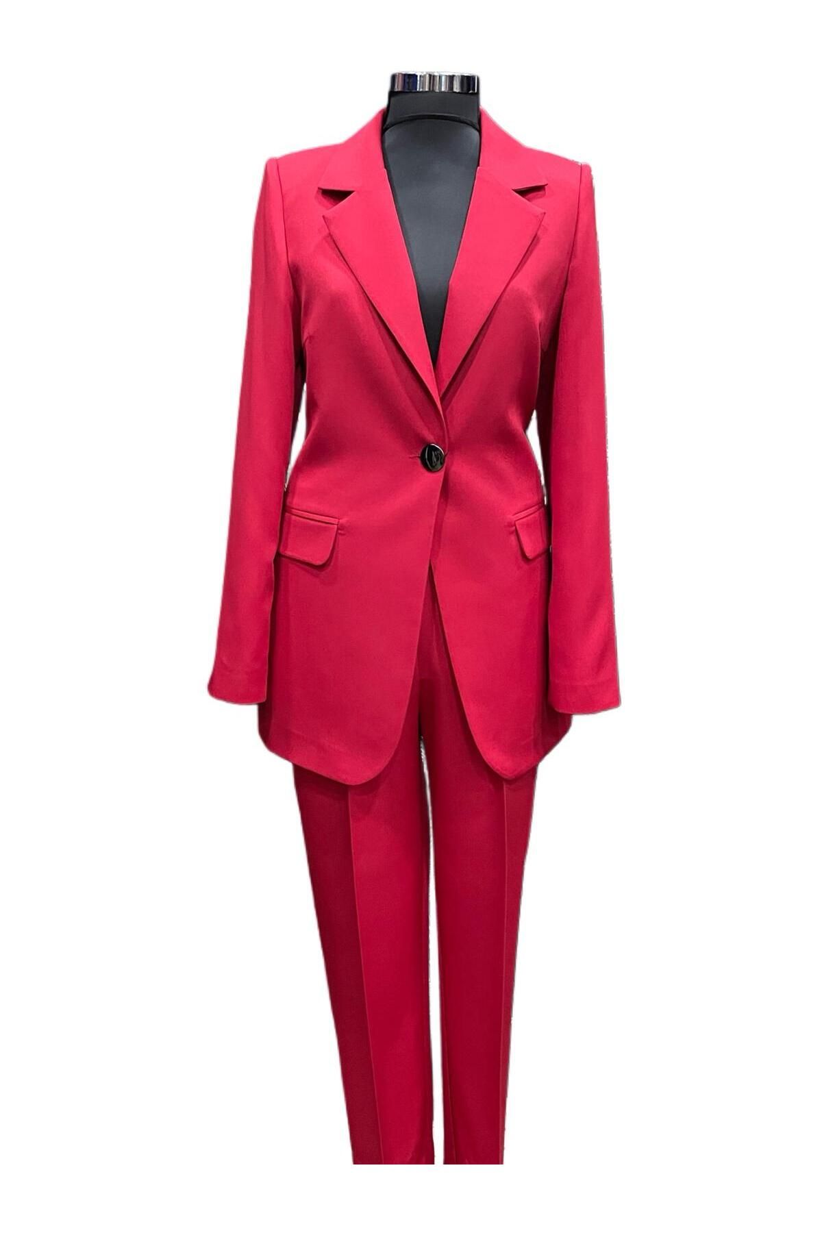 hazal moda TEK DÜĞMELİ CEKETLİ TAKIM