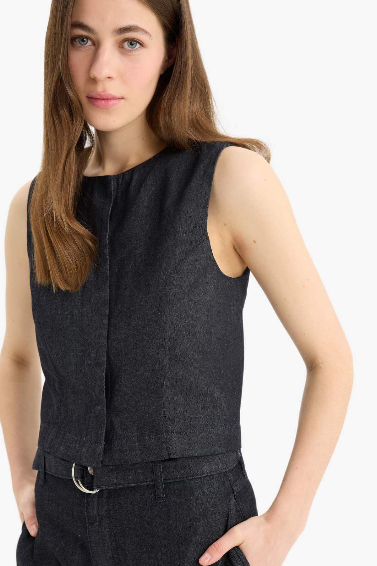 DeFacto-Soft Jean Vest E5798Ax25Sp 5