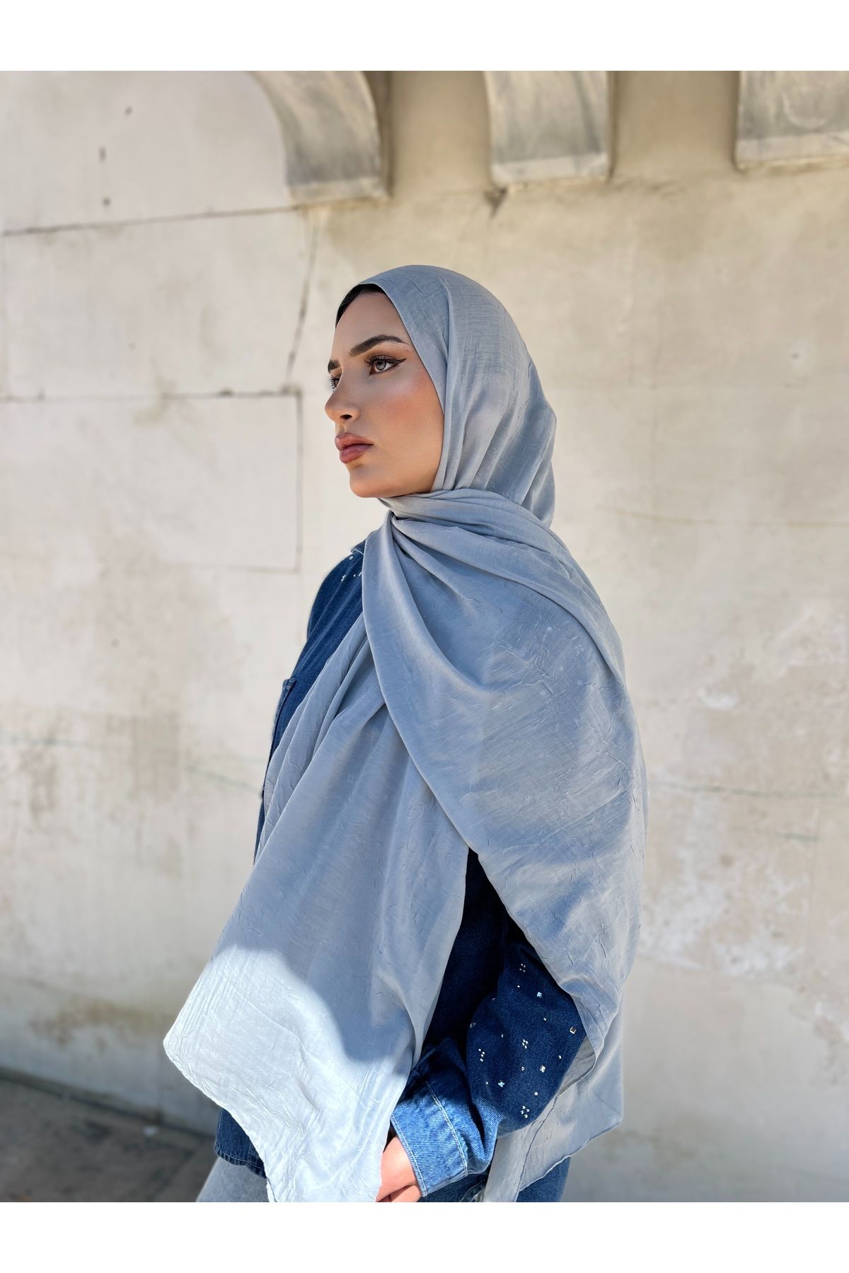 OKAY SCARFS OKAY BAMBU KRAŞ ŞAL MAVİ