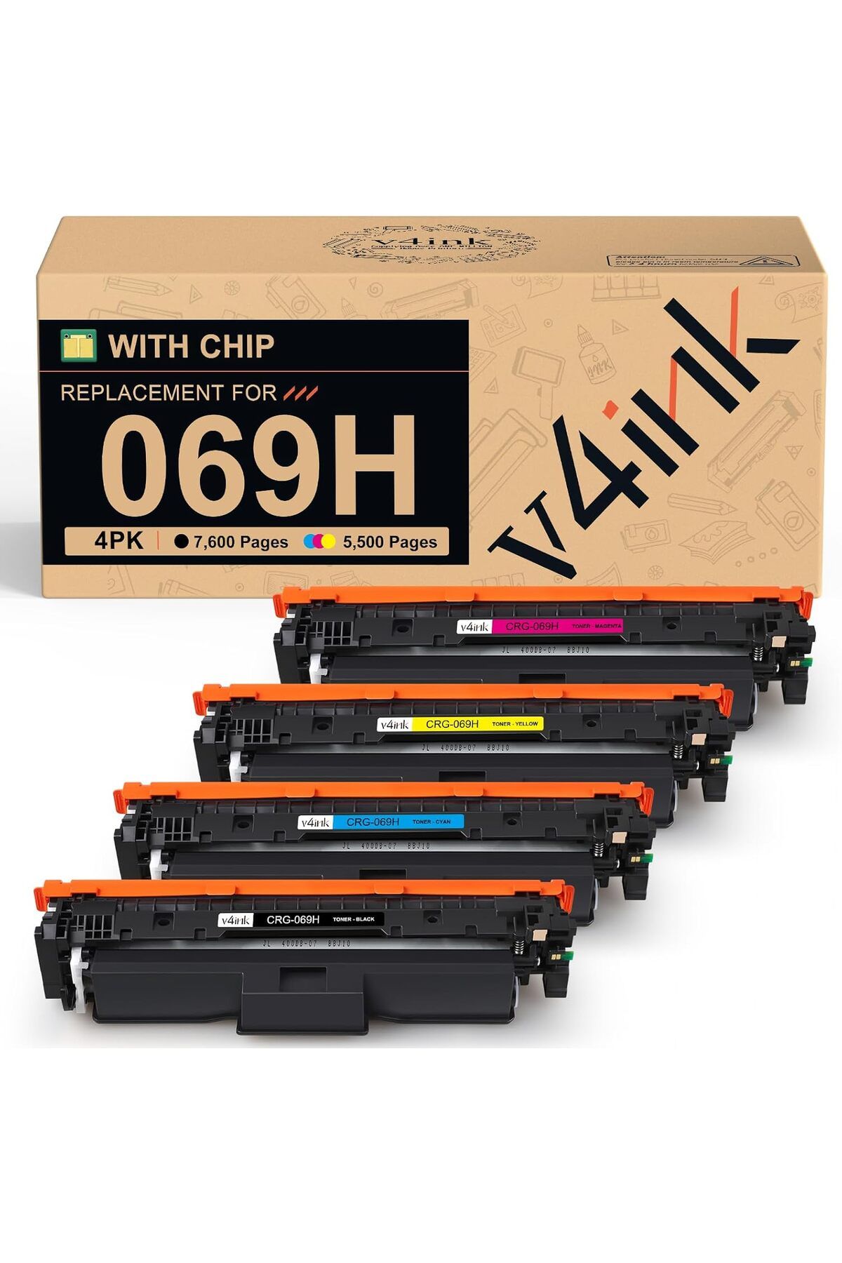Canon ÇİPLİ069H MF750C LBP670C Series MF753Cdw MF754Cdw MF751Cdw LBP674Cdw Printer 4-Pack
