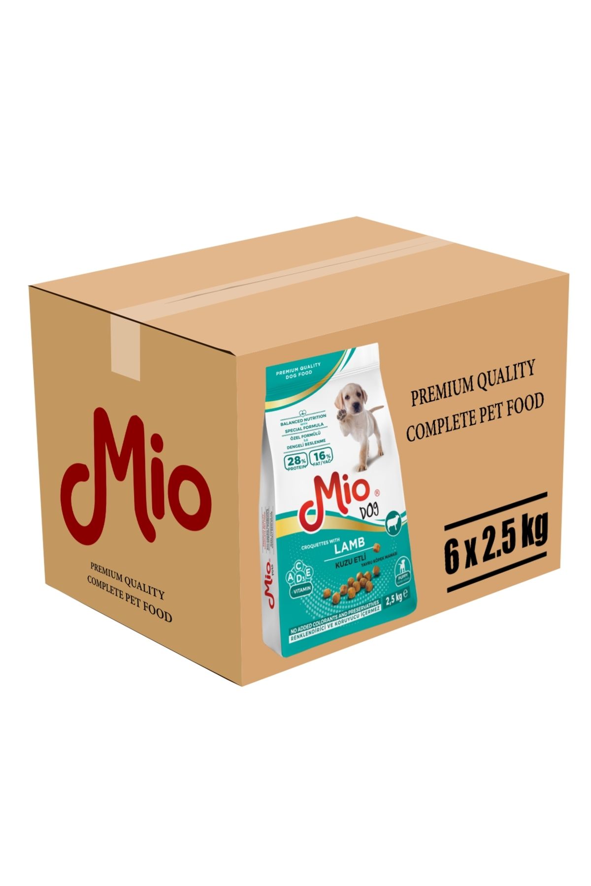 MİO Hrana Caini Junior ️ 15 Kg, Cutie 6 Saci Granule De 2.5 Kg Mio Dog, Hrana Catelus , Hrana Puppy Miel - One Size