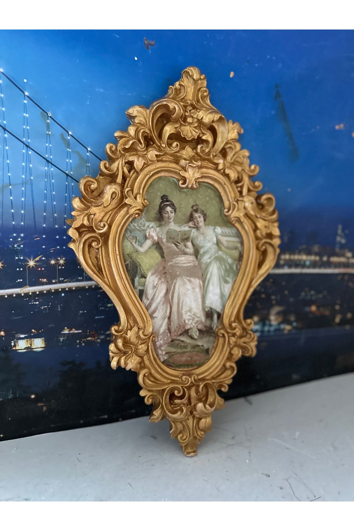 busraconcept El yapımı vintage tarzı tablo 42cm