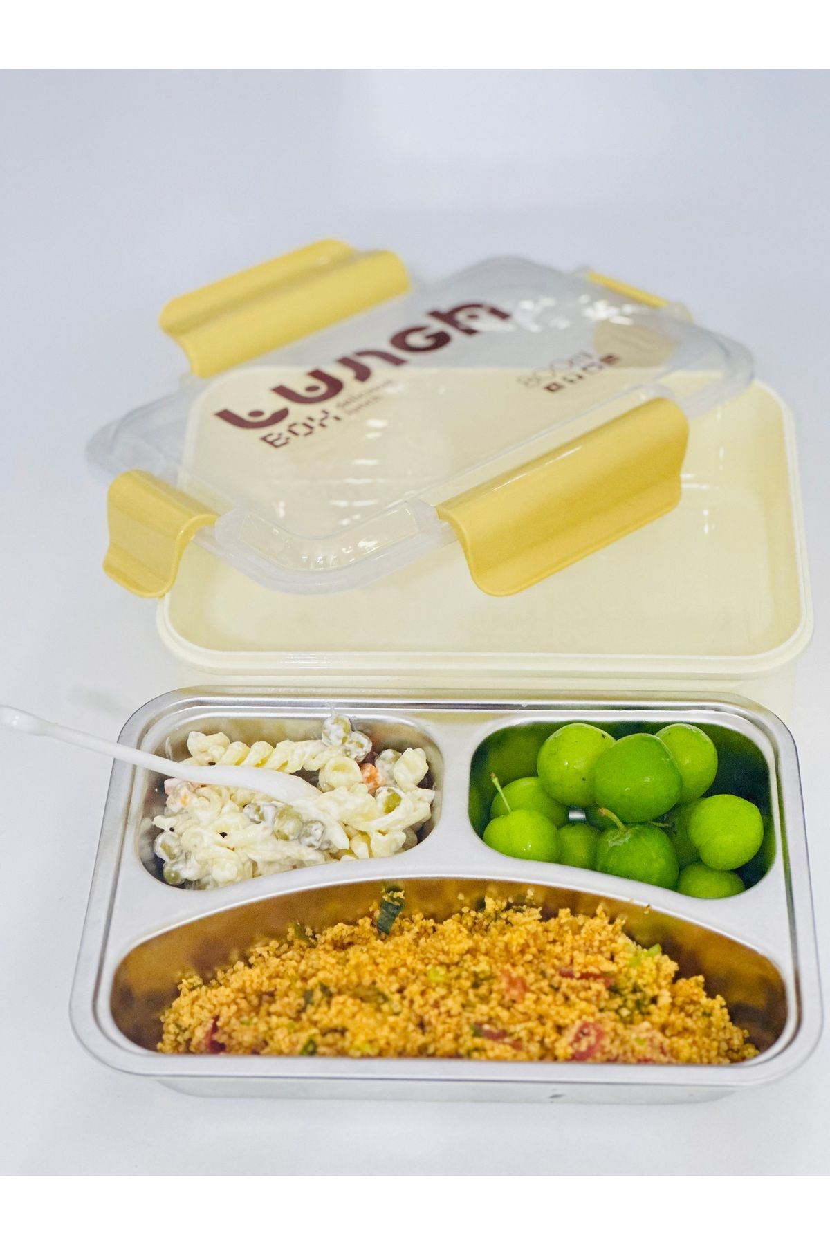 Kayra Stone-Food Transport Storage Container with 3 Compartments(Shipping Is Provided as Mixed) 4