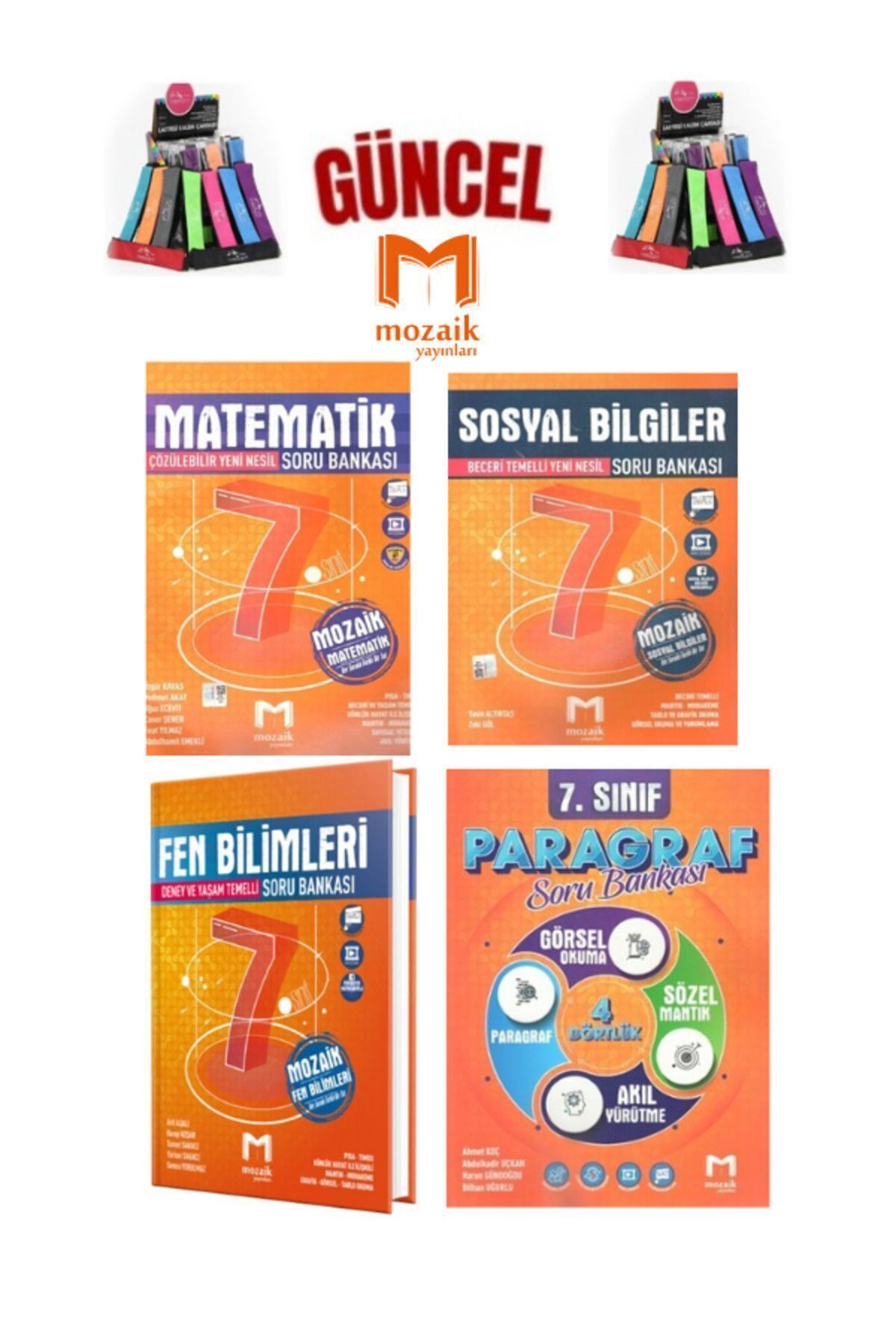 Marsis Yayınları Mozaik 7.Sınıf Matematik-Sosyal-Fen-Paragraf Video Çözümlü Soru Bankası Seti+Kalemlik