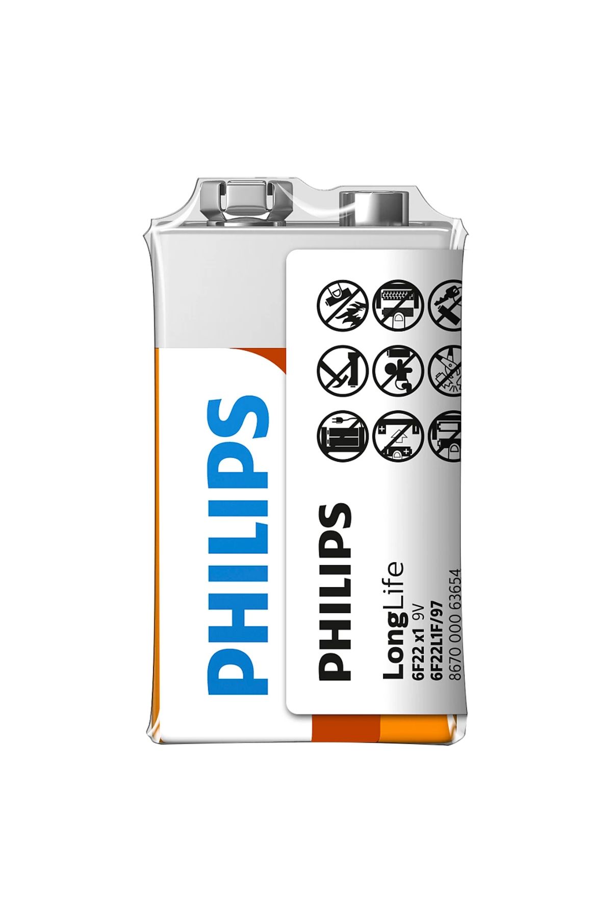 Go İthalat PHILIPS EXTRA ZINC CHLORIDE 6F22 9 VOLT PİL (12Lİ PAKET) (5042)