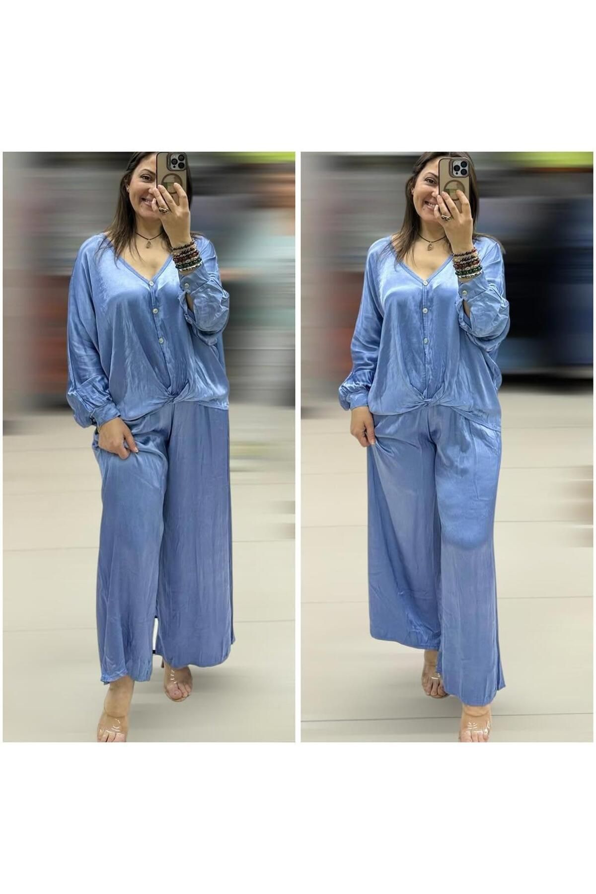 Hanımefendi Butik İtalyan Saten Takım