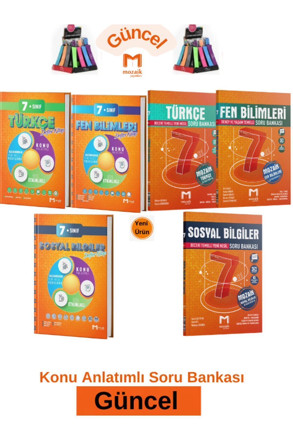 Marsis Yayınları Mozaik 7.Sınıf Fen-Türkçe-Sosyal Konu Anlatım Etkinlikli Defter Kitap-Soru Bankası Seti+Kalemlik