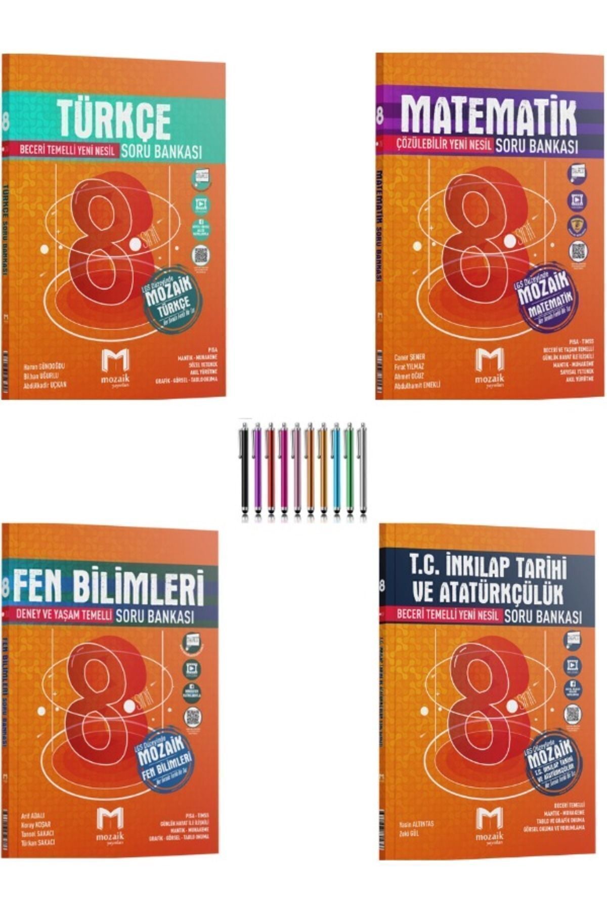 Marsis Yayınları Mozaik Müfredat 8.Sınıf Tüm Dersler (4 Kitap)Soru Bankası Seti+Dokunmatik Kalem