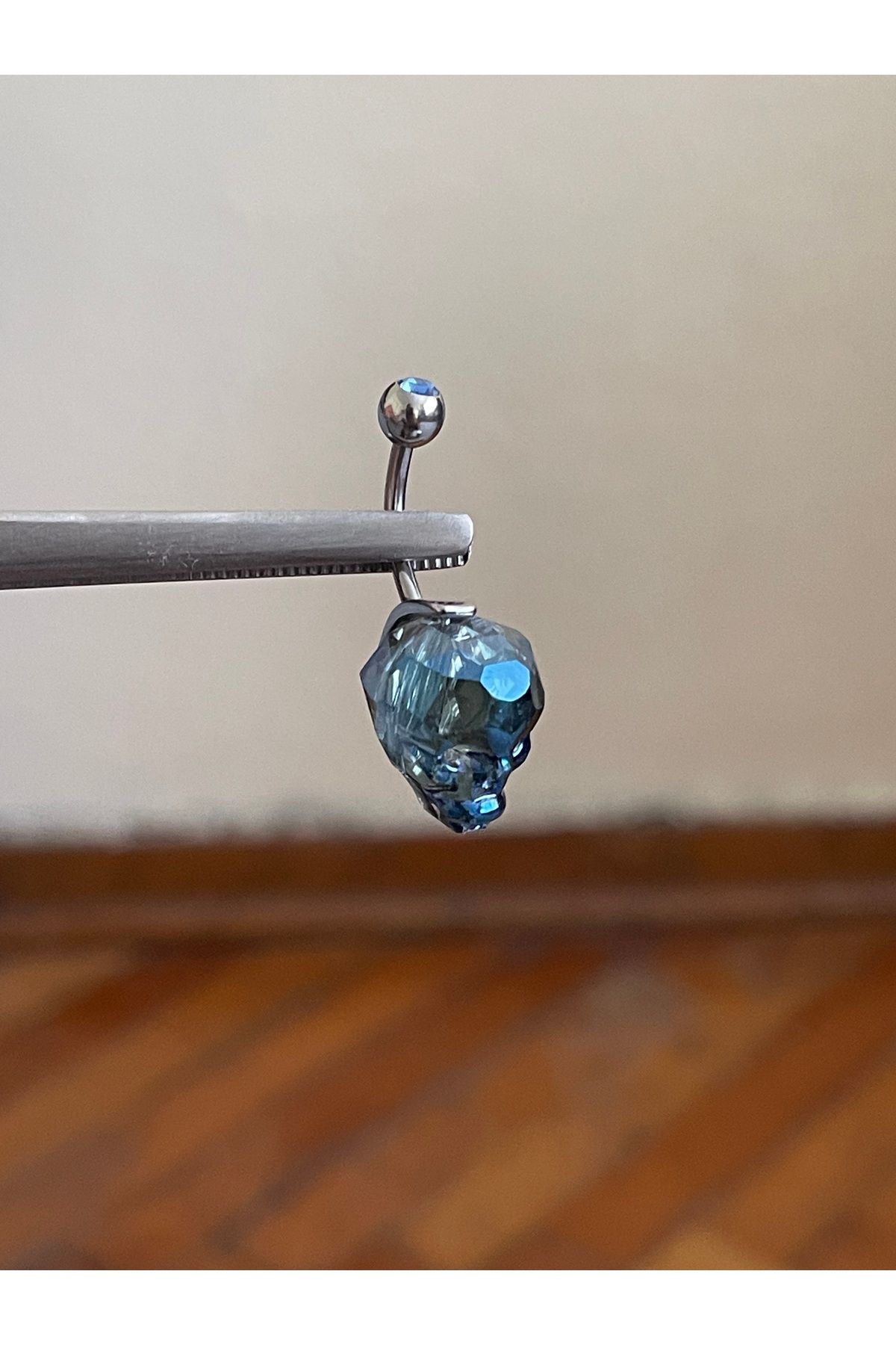Rupen Kraft 316 L Cerrahi Çelik Kristal Kuru Kafa Piercing Göbek Piercingi