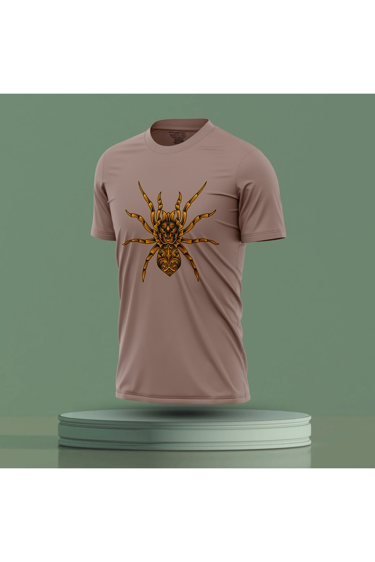 Bulvar Lee Erkek Sıfır Yaka Örümcek Baskılı Yazlık T-Shirt
