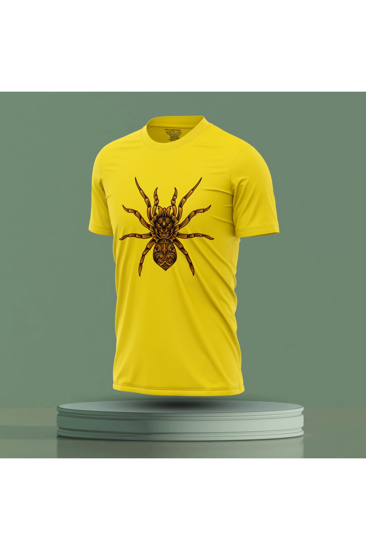 Bulvar Lee Erkek Sıfır Yaka Örümcek Baskılı Yazlık T-Shirt