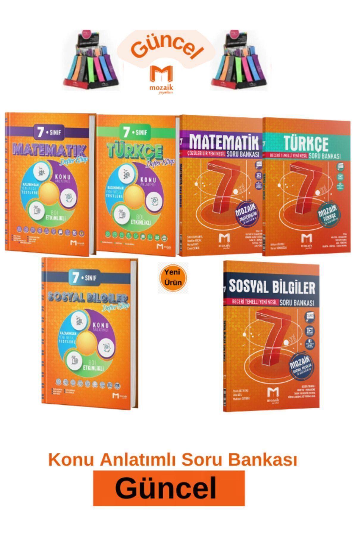 Marsis Yayınları Mozaik 7.Sınıf Türkçe-Mat-Sosyal Konu Anlatım Etkinlikli Defter Kitap-Soru Bankası Seti+Kalemlik