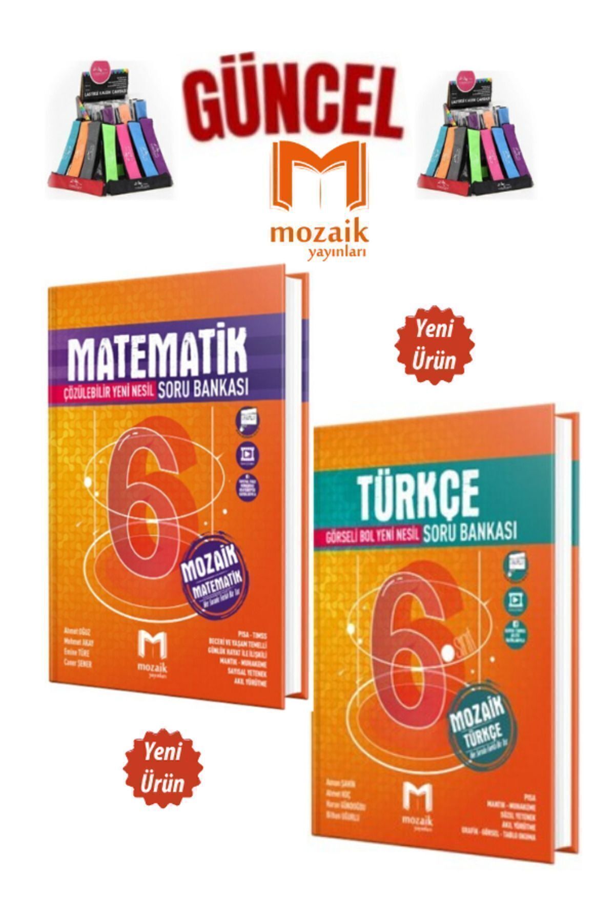 Marsis Yayınları Mozaik 6.Sınıf Matematik-Türkçe Soru Bankası Seti+Kalemlik