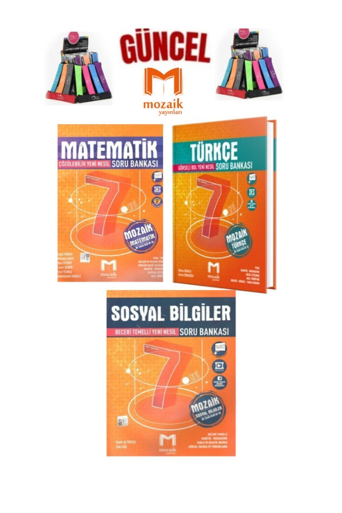 Marsis Yayınları Mozaik 7.Sınıf Matematik-Türkçe-Sosyal Video Çözümlü Soru Bankası Seti+Kalemlik