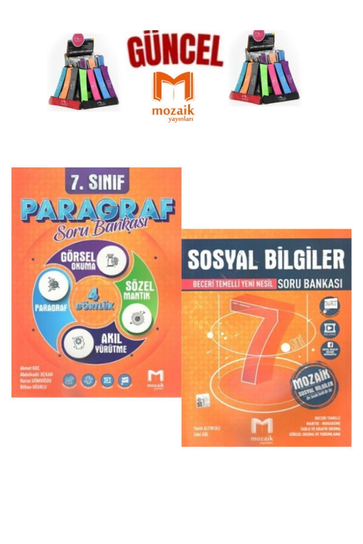 Marsis Yayınları Mozaik 7.Sınıf Paragraf-Sosyal Video Çözümlü Soru Bankası Seti+Kalemlik
