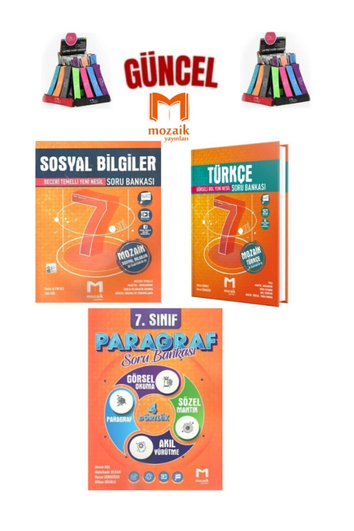 Marsis Yayınları Mozaik 7.Sınıf Türkçe-Sosyal-Paragraf Video Çözümlü Soru Bankası Seti+Kalemlik