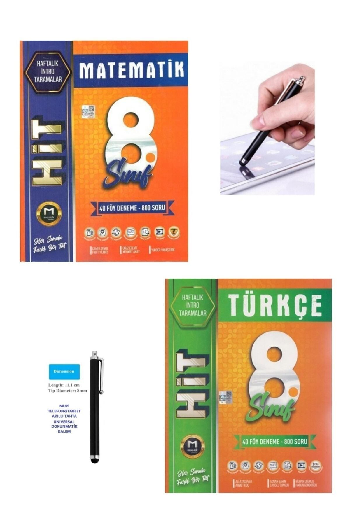 Marsis Yayınları Mozaik Lgs 8.sınıf Matematik-Türkçe Hit 80 Föy 1600 Soru Deneme Seti+dokunmatik Kalem