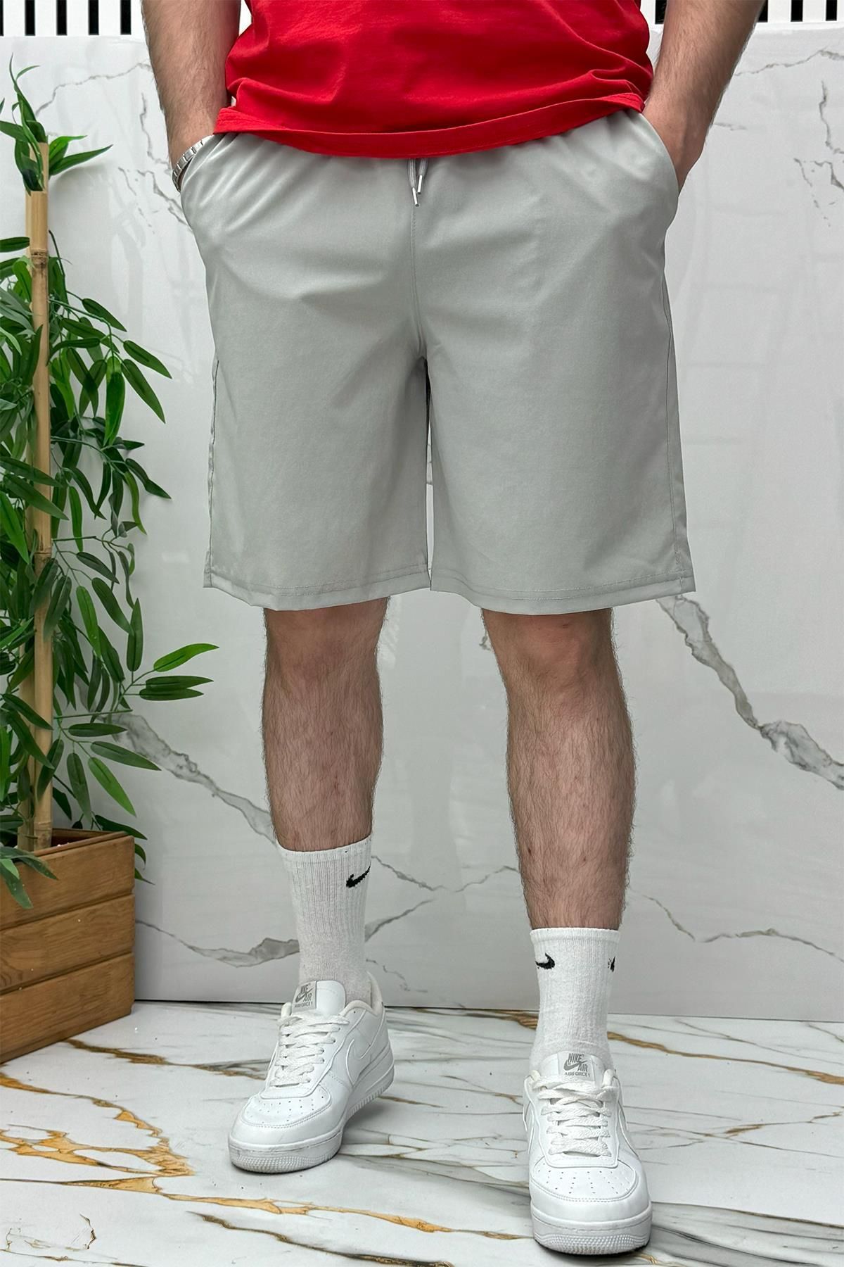 WAFRA Pantaloni Scurți Din Țesătură Tiril Tiril Parașuta Pentru Bărbați, Cu Croială Relaxată Masculin - M