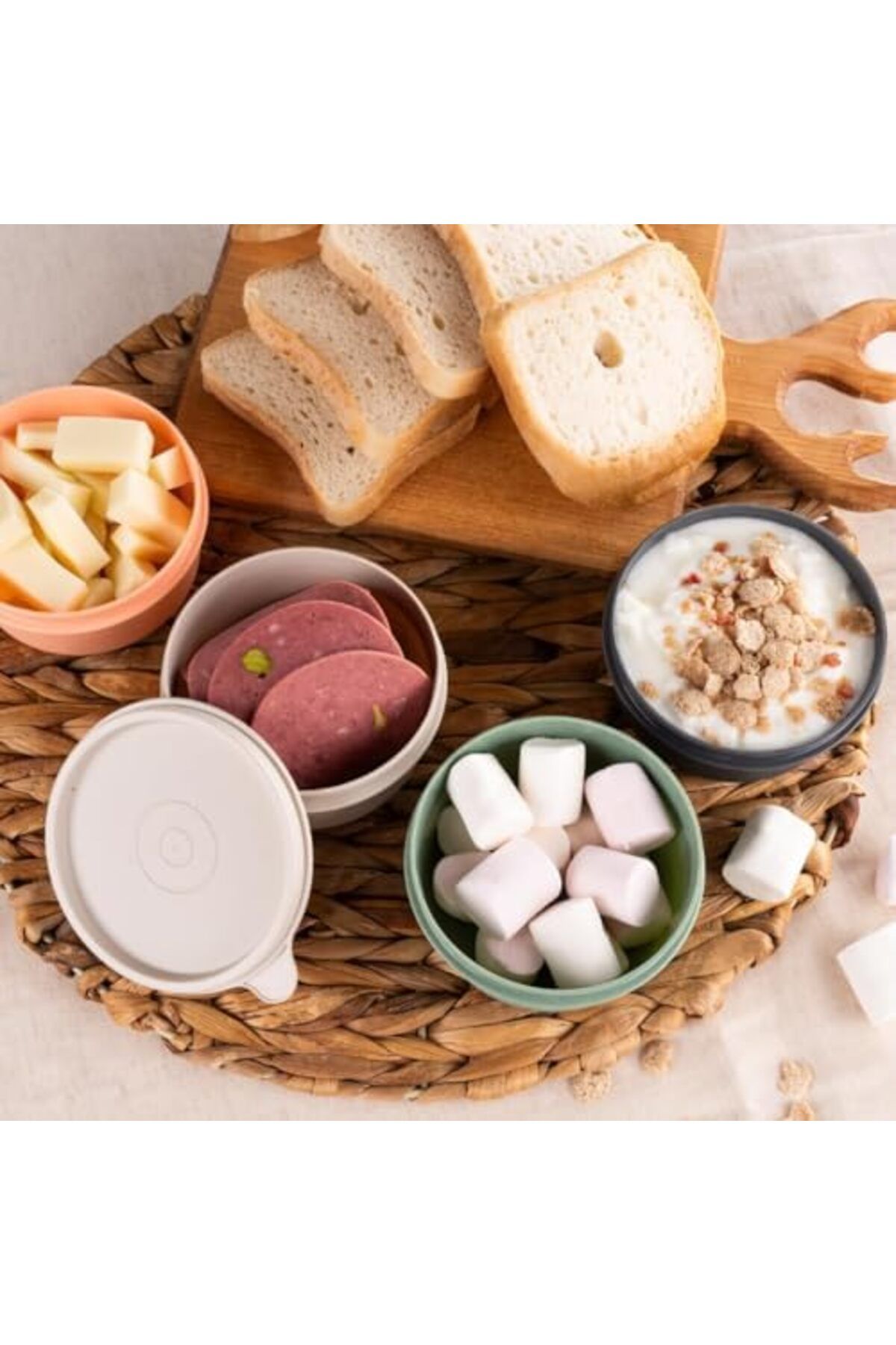 STOREMAX-Lvnmblya 4-Piece Round Mini Storage Container Small Leak-Proof Lid Multi-Color Practical Purpose 2