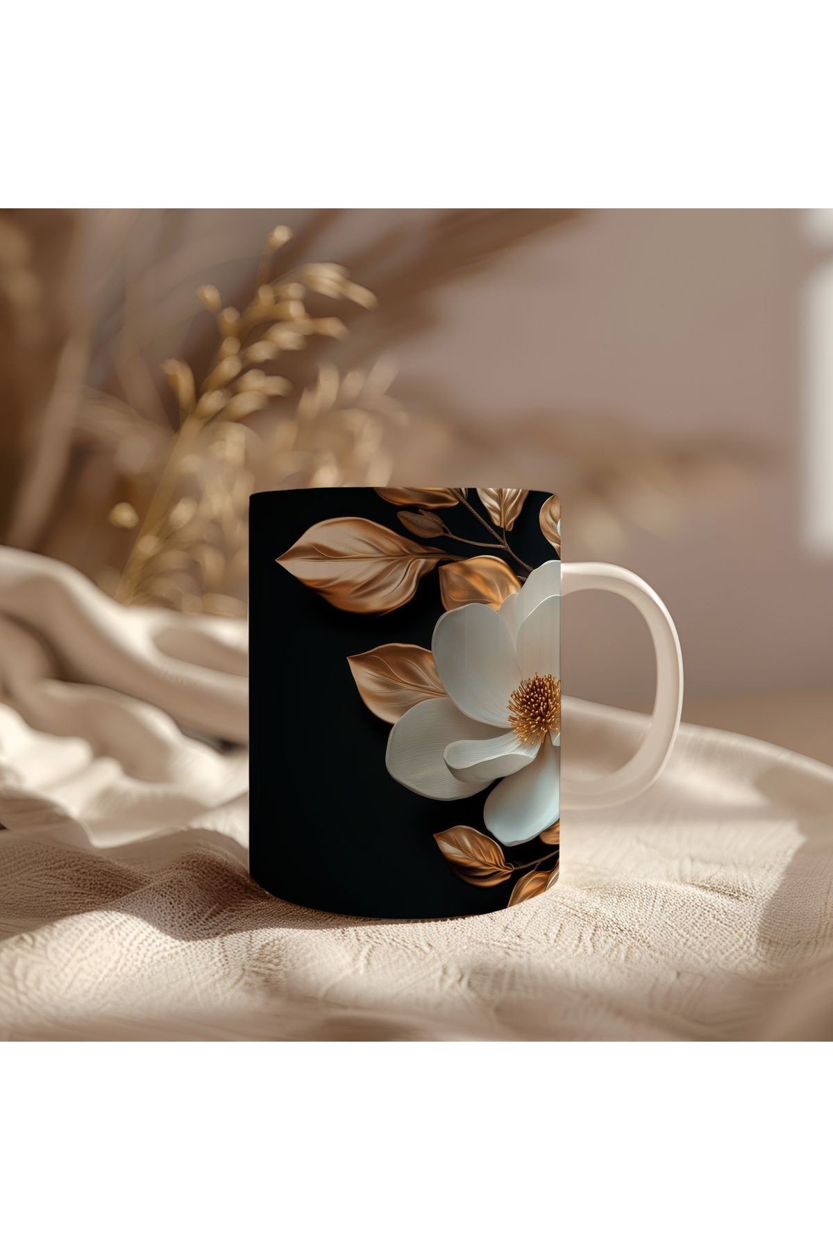 waspandhornet Floral Desen Seramik Kupa