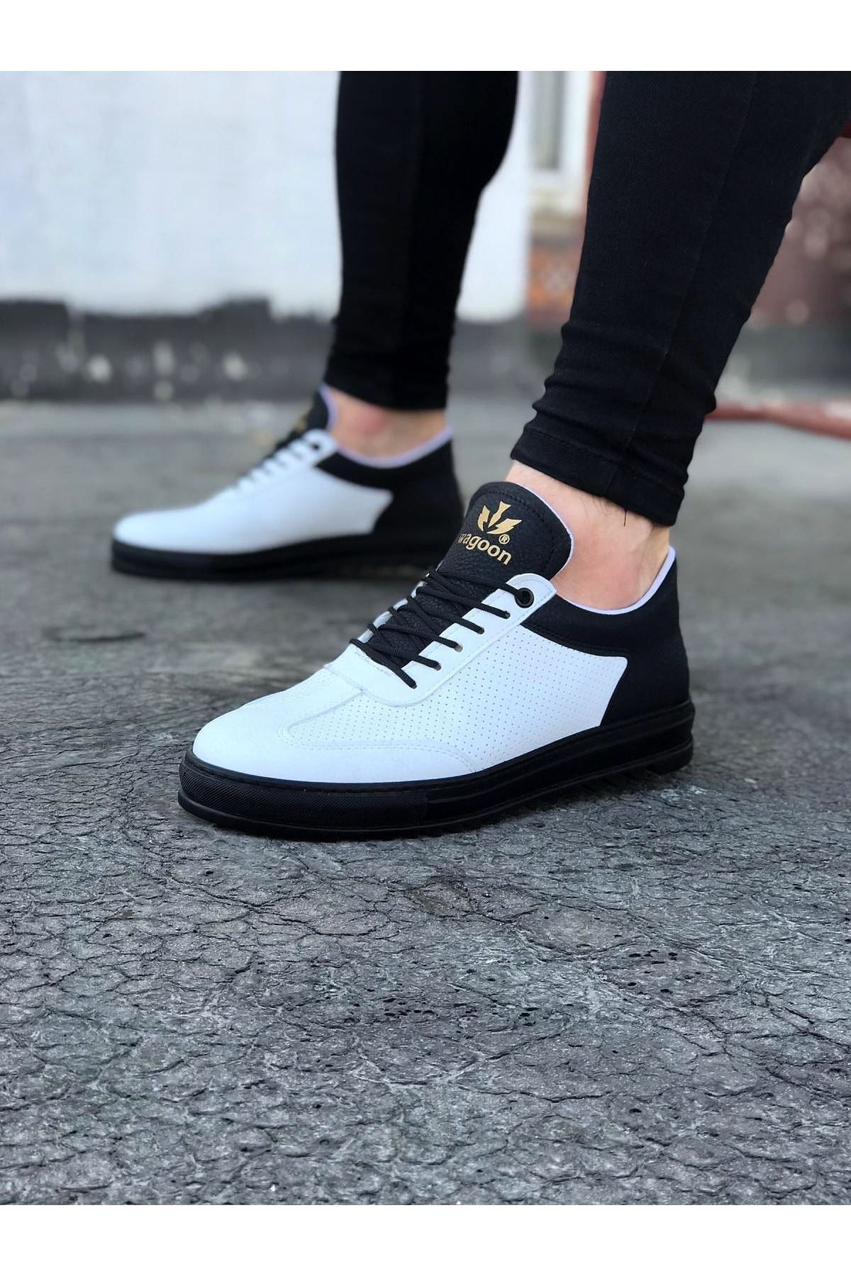 35AVM WG022 Beyaz Kömür Erkek Casual Ayakkabı