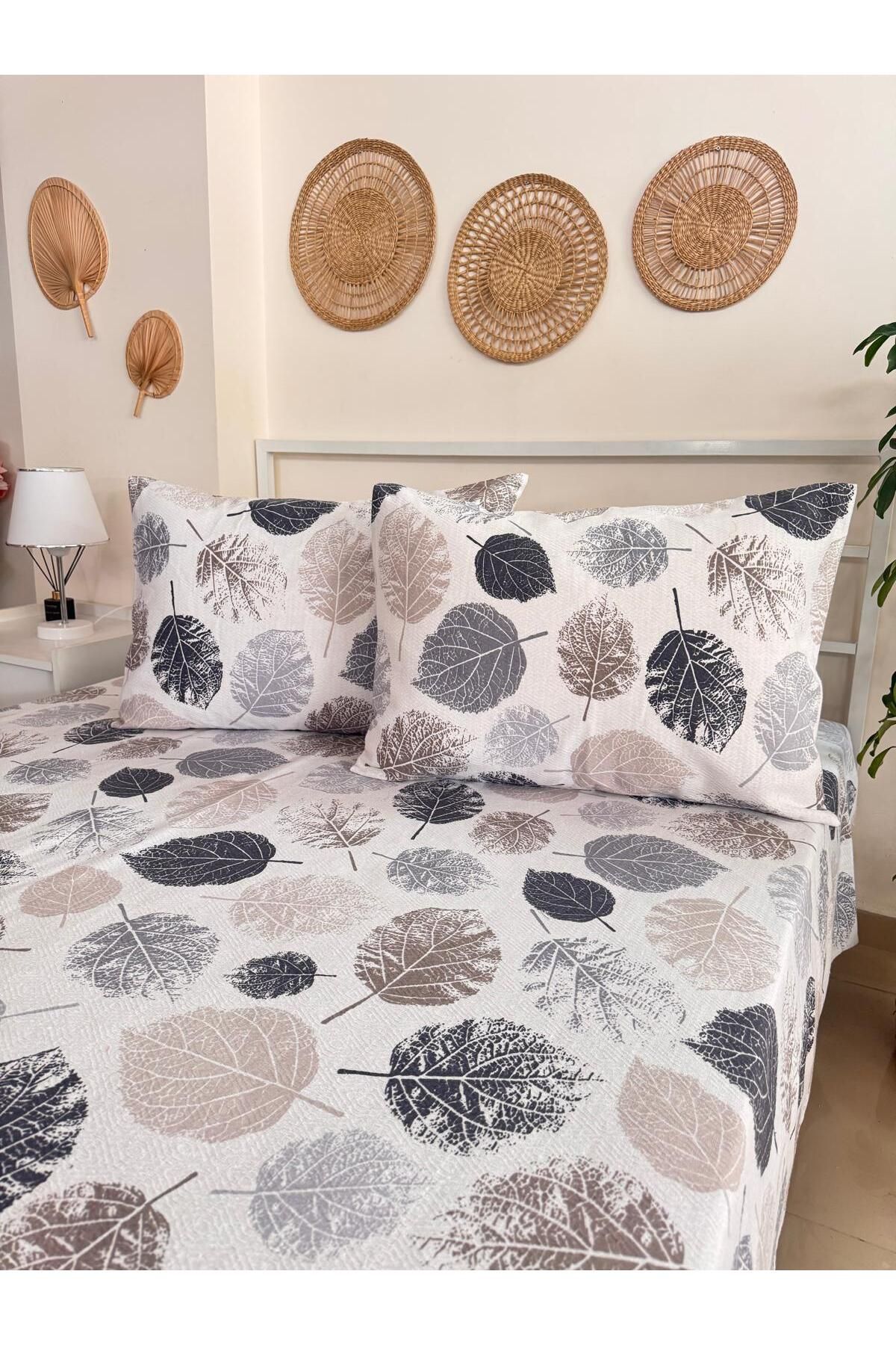 SAHRAN HOME PAMUKLU ÇİFT KİŞİLİK PİKE VE 2 ADET YASTIK KILIFI