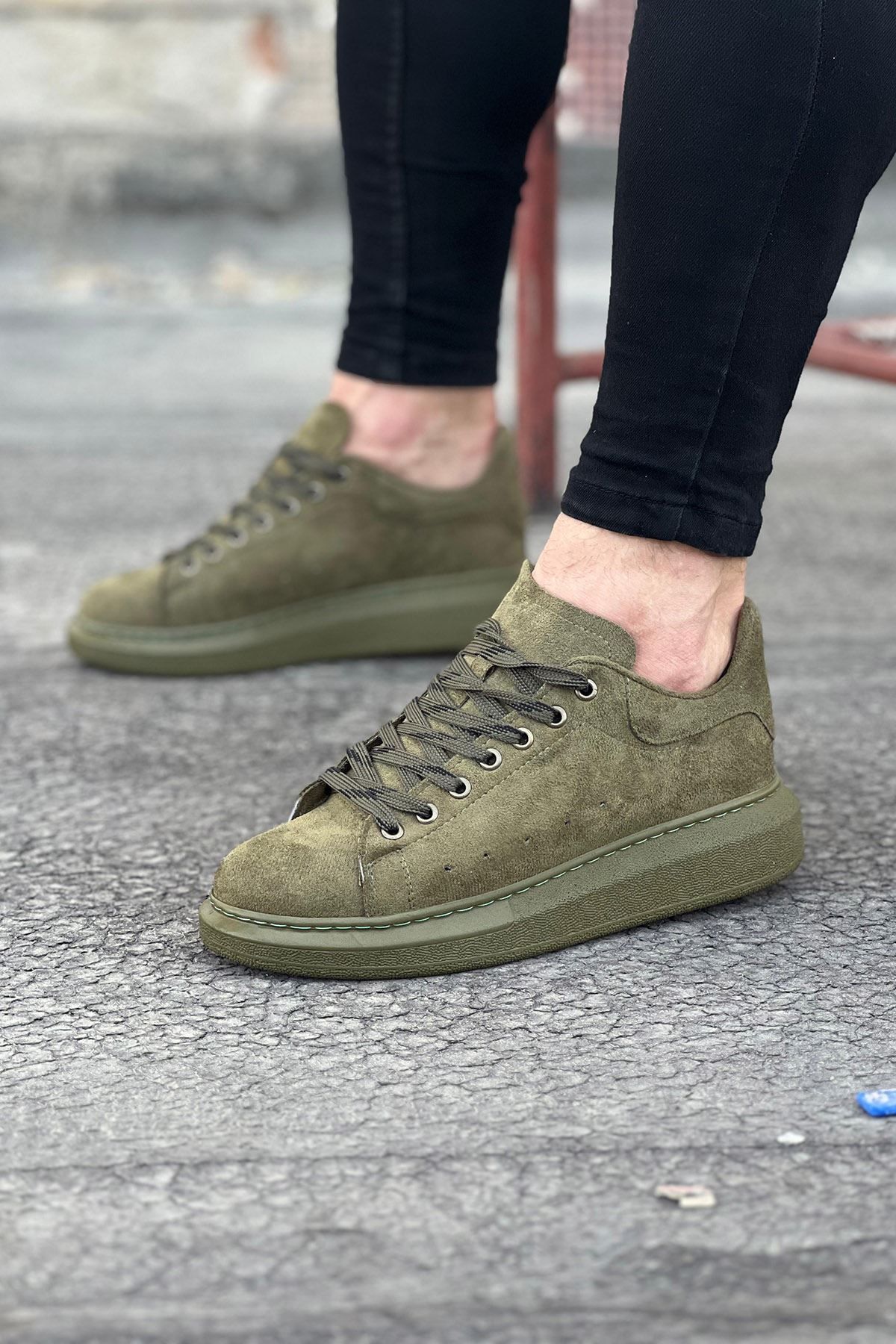 35AVM WG096 Haki Süet Günlük Erkek Casual Ayakkabı