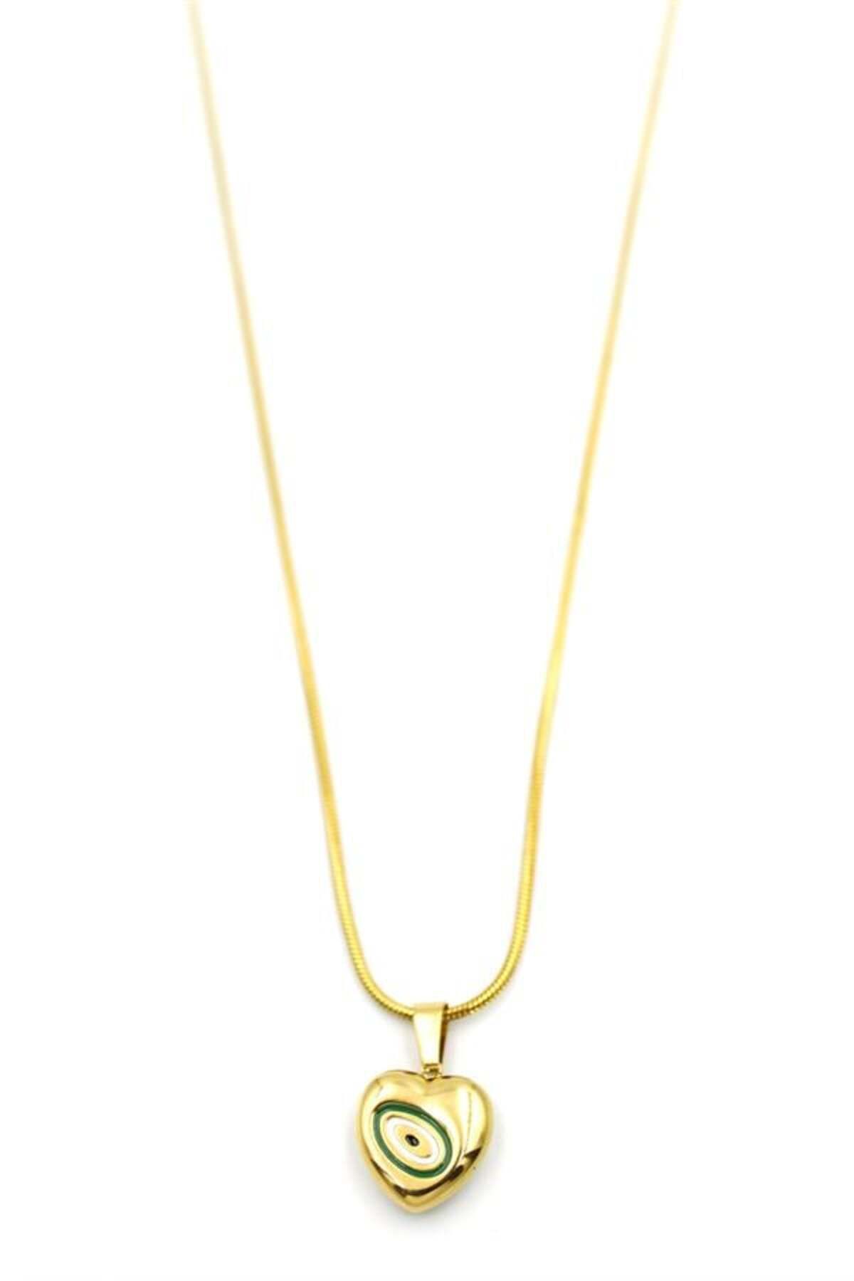 MBB ETİCARET Kalp Kolye - 60 cm - Altın