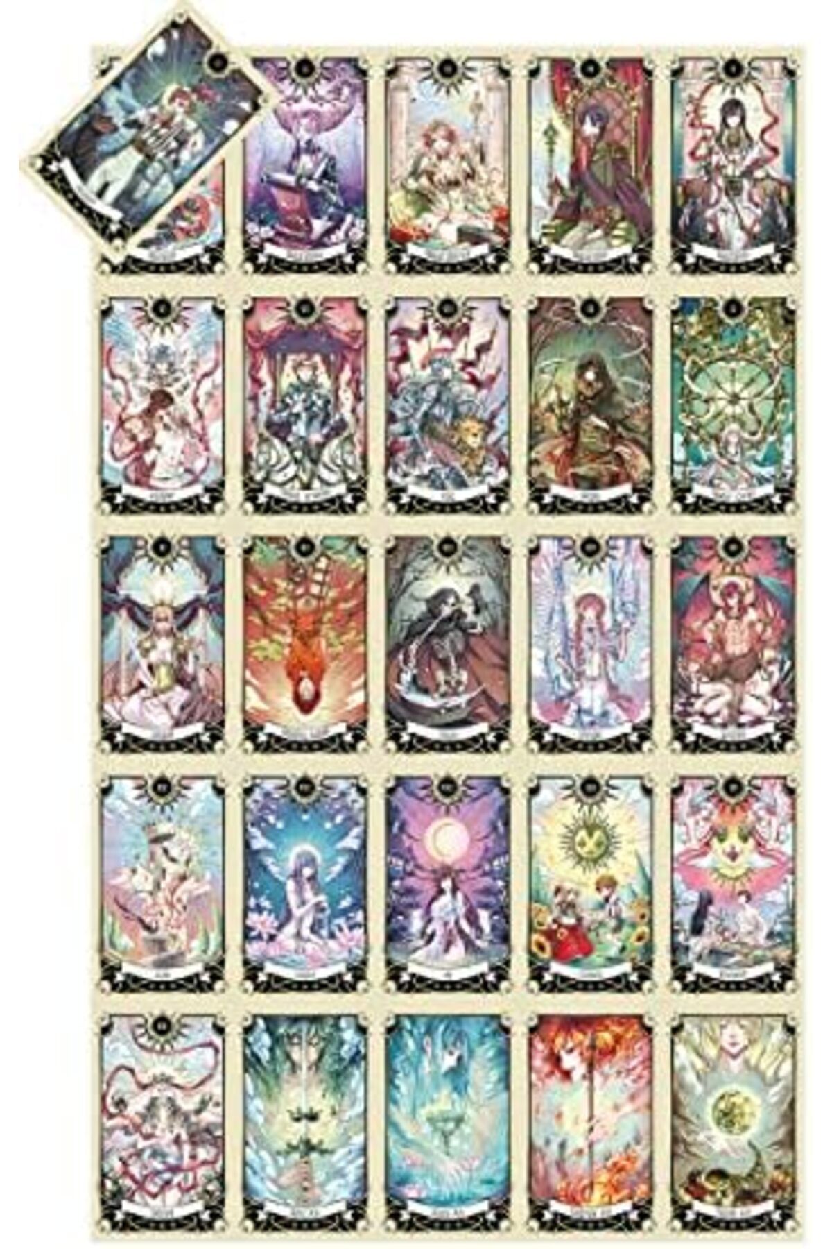 STOREMAX sellbuystore Kitap Manga Tarot Takımı, 78 Kartlık Deste Ve Rehber Kitap 2022, Rann & Barbaramoore
