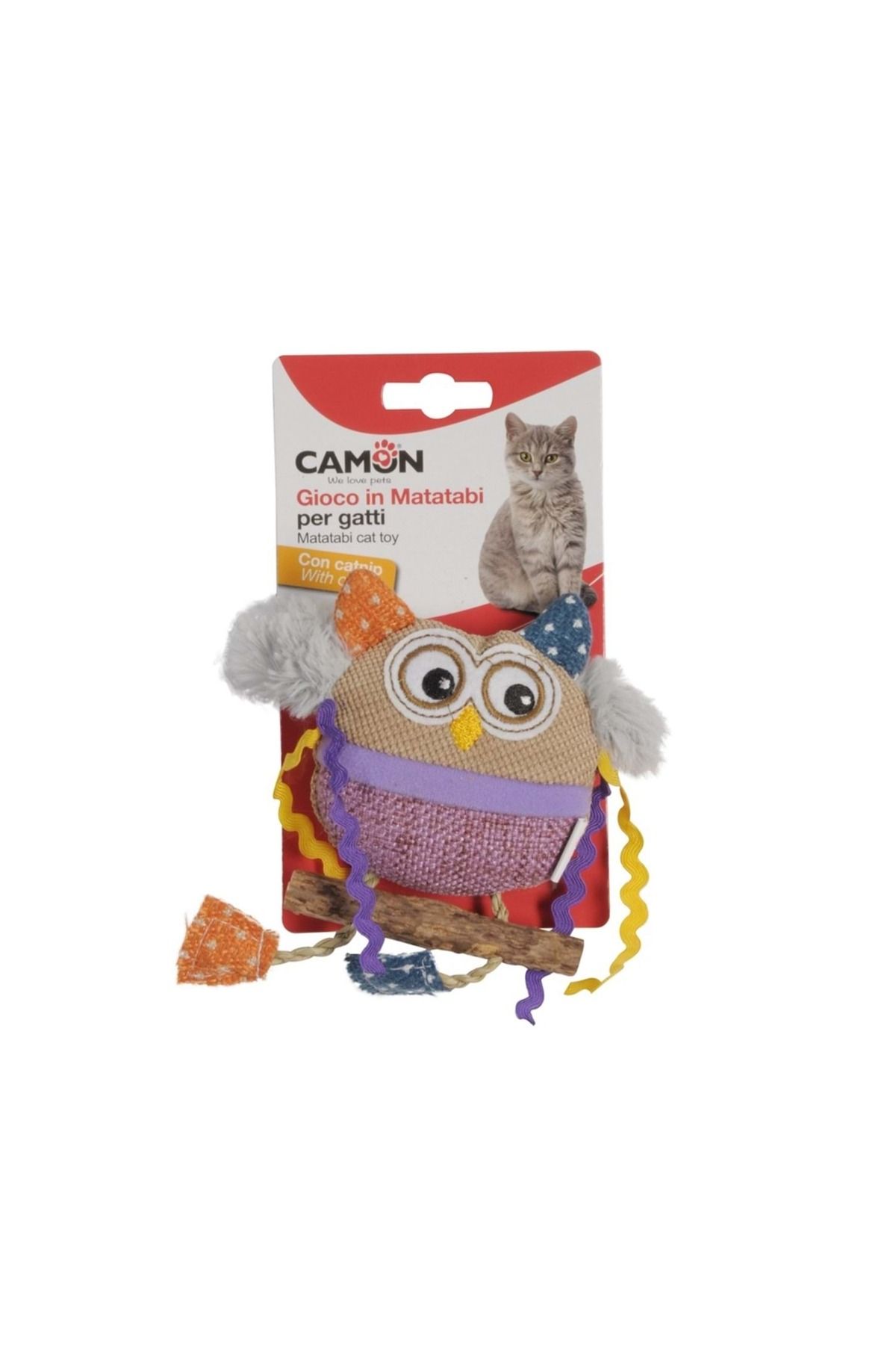 Camon Polyester ve Kedi Nanesi ile Matatabi Baykuş, 15cm
