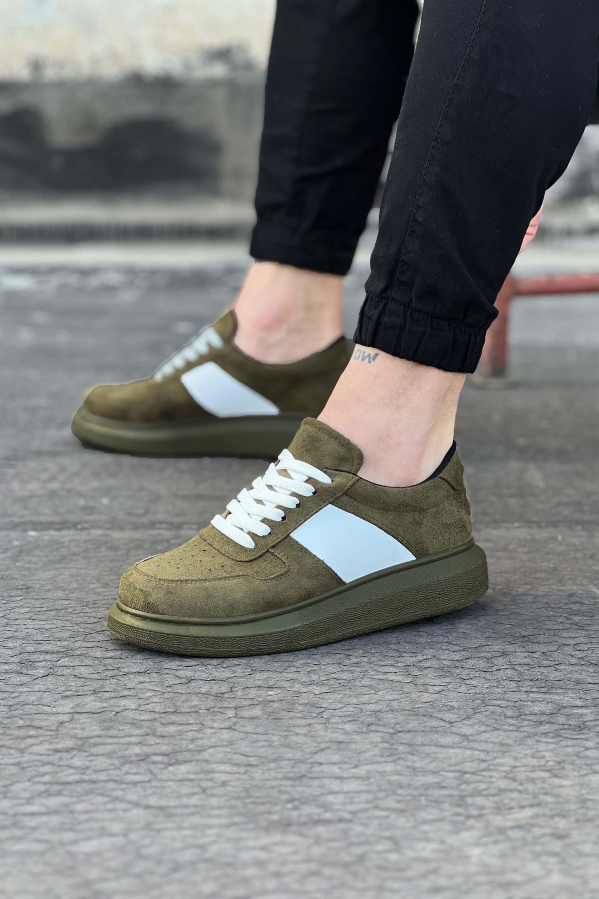 35AVM WG011 Haki Süet Erkek Casual Ayakkabı