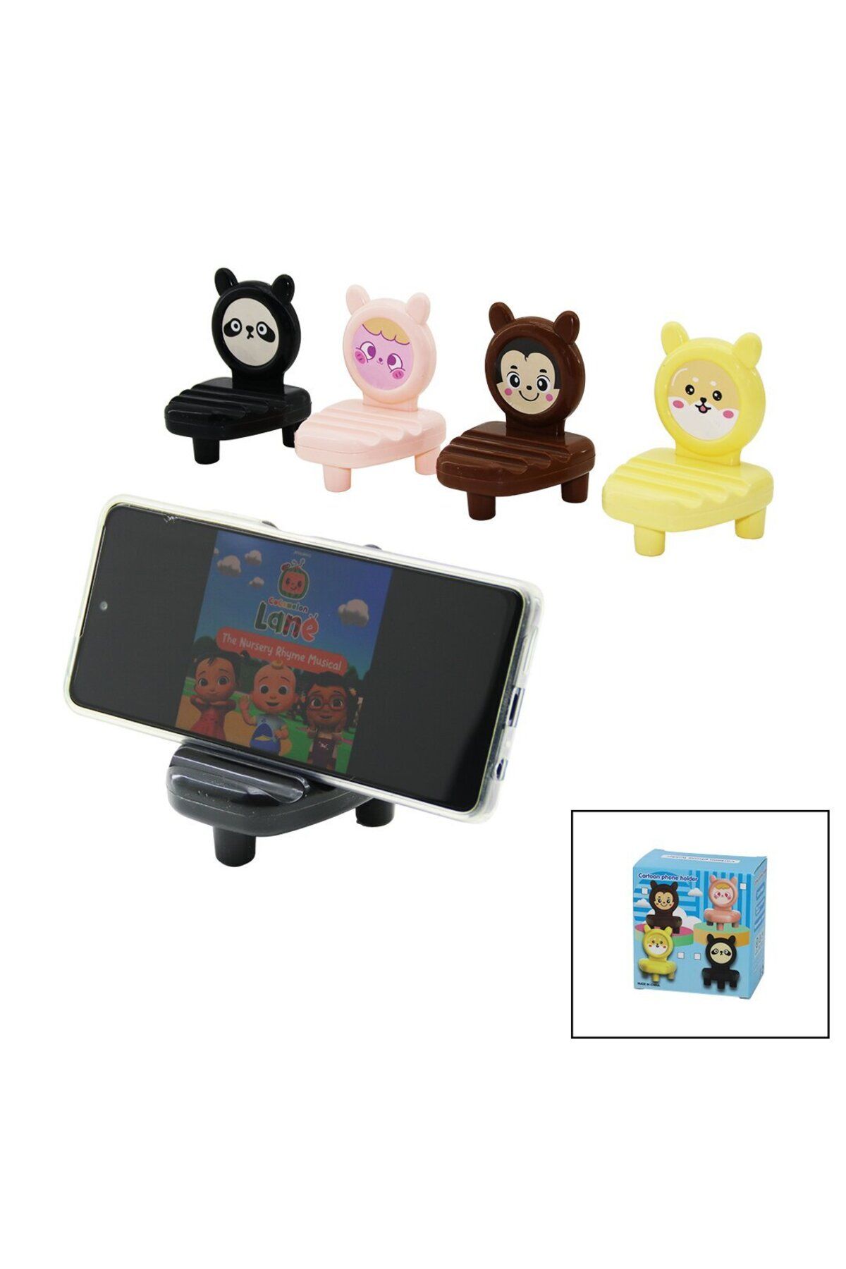 POEBGO FAMİLY'S ÜÇGEN SEHPALI RENKLİ PLASTİK MİNİ TELEFON TUTACAK 3 KANALLI (5162)