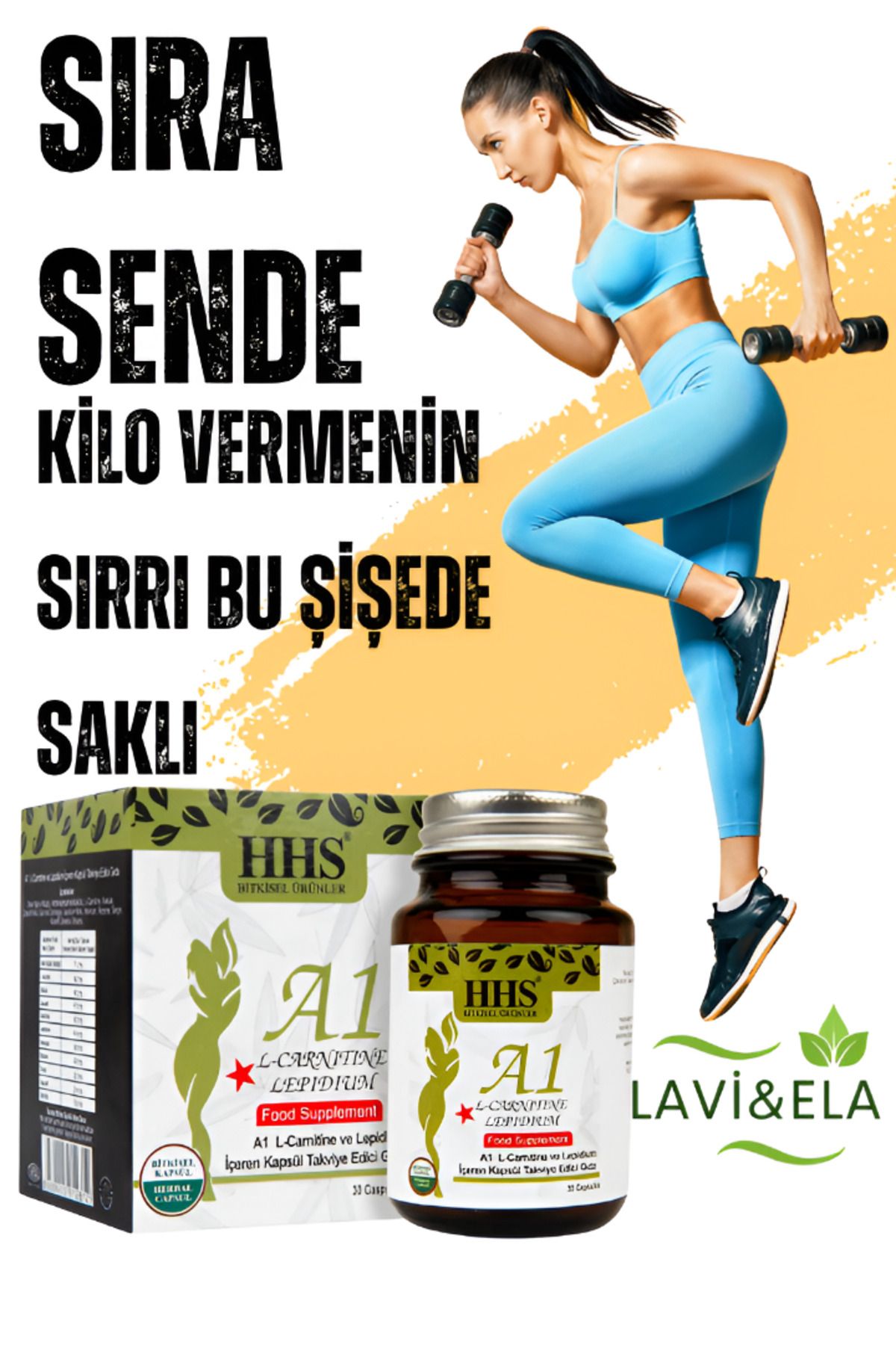 lavi&ela Hhs A1 L-carnitine Lepidyum Zayıfla Bitkisel 30 Kapsül
