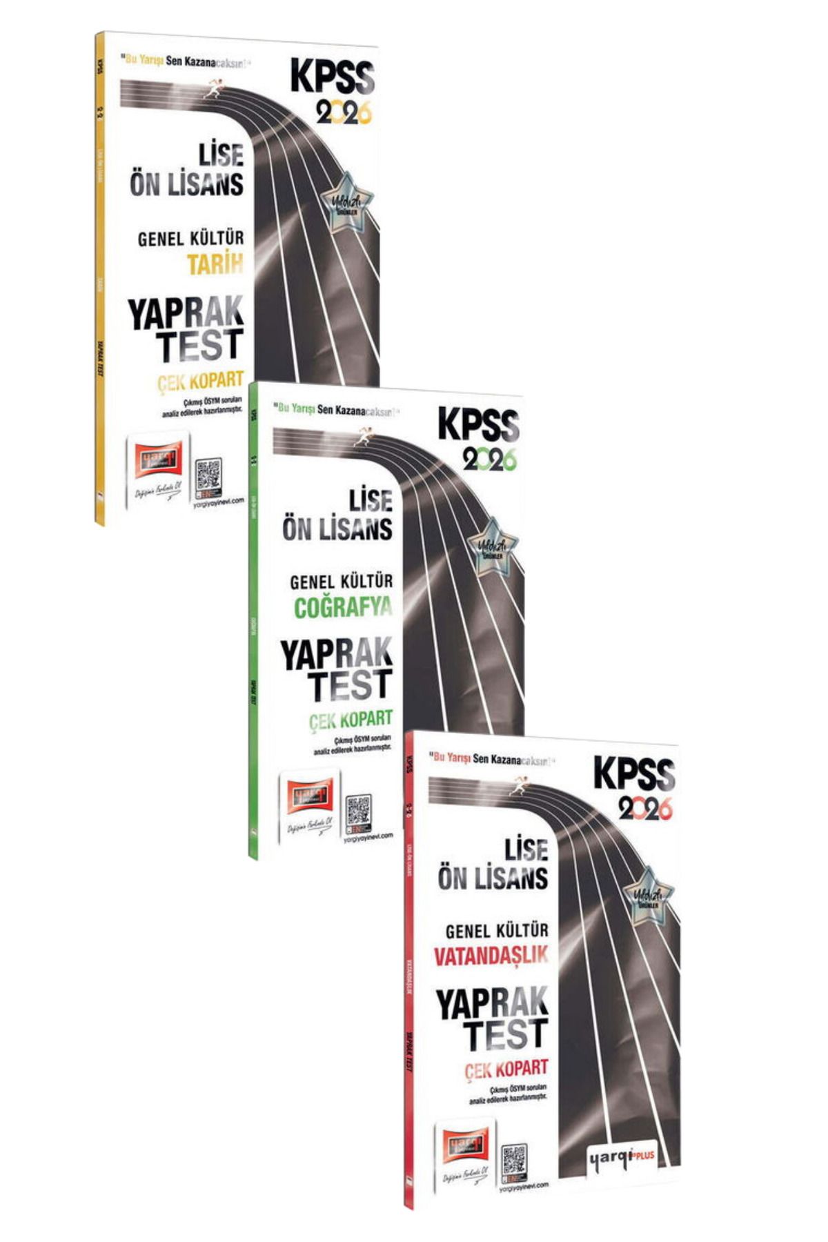 Yargı Yayınları 2026 KPSS Lise-Ön Lisans Genel Kültür Tarih+Coğrafya+Vatandaşlık Çek Kopart Yaprak Test-3 KİTAP-SET