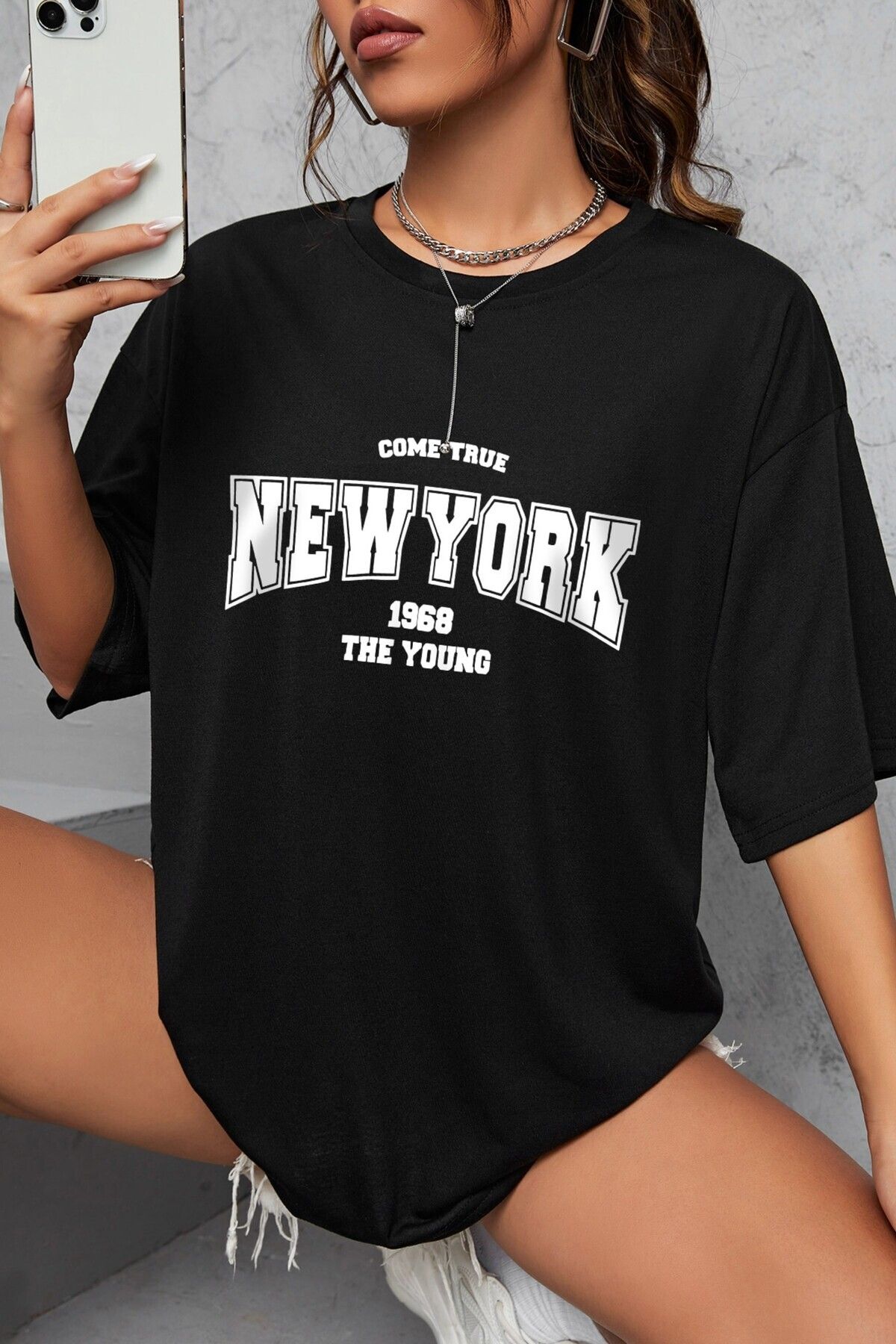 ELNOYA Unisex Oversize - Duck Hunt Baskılı Beyaz T-Shirt - Trendy Hip Hop Stil