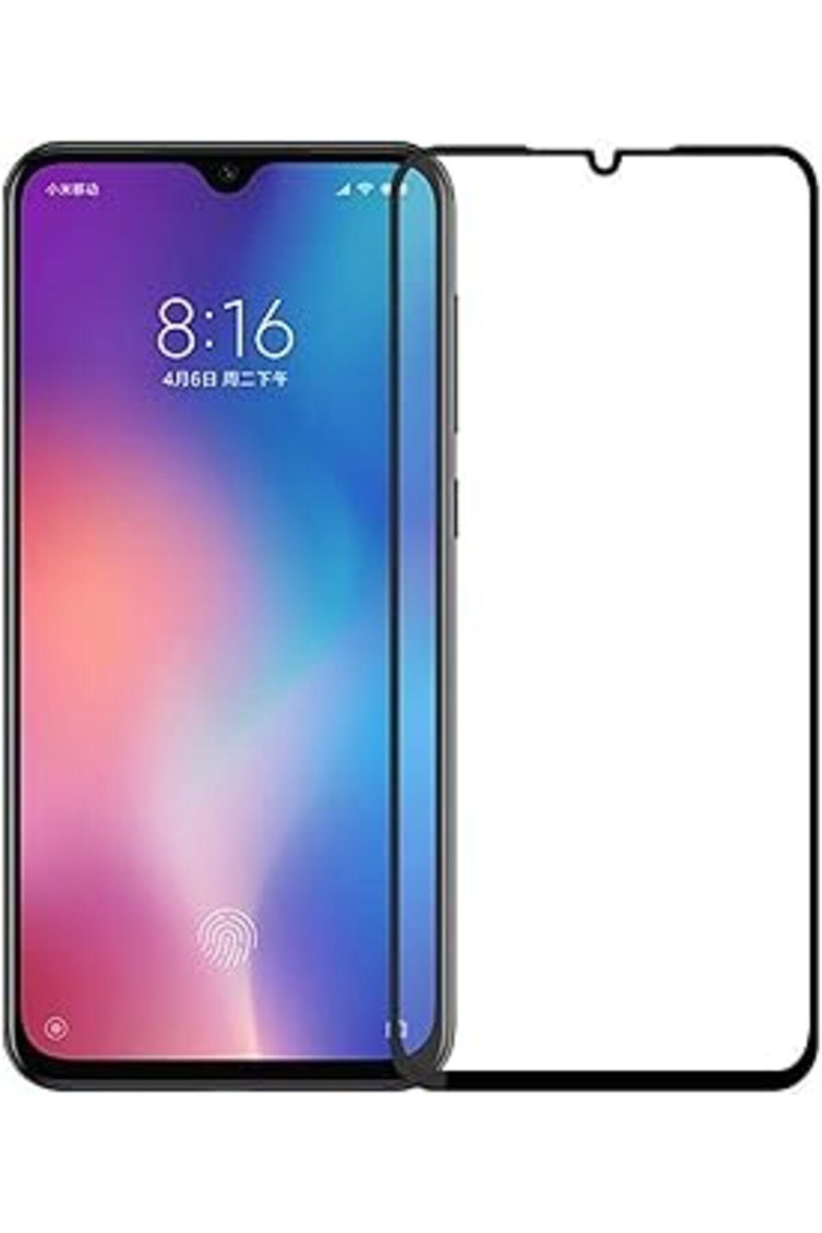 Pazarcan Microsonic Xiaomi Mi 9 Se Tam Kaplayan Temperli Cam Ekran Koruyucu Siyah