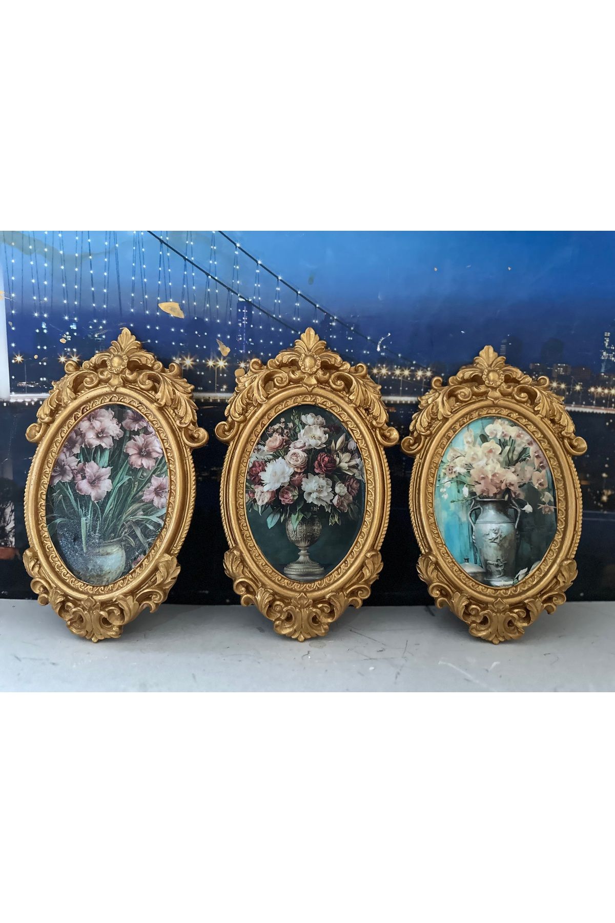 busraconcept Vintage tarzı dekopaj 3lü tablo 22 cm