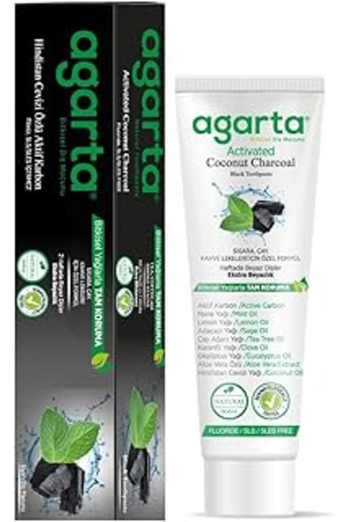 Mu Art Ahşap Agarta Doğal Hindistan Cevizi Özlü Aktif Karbonlu Diş Macunu 100 Ml
