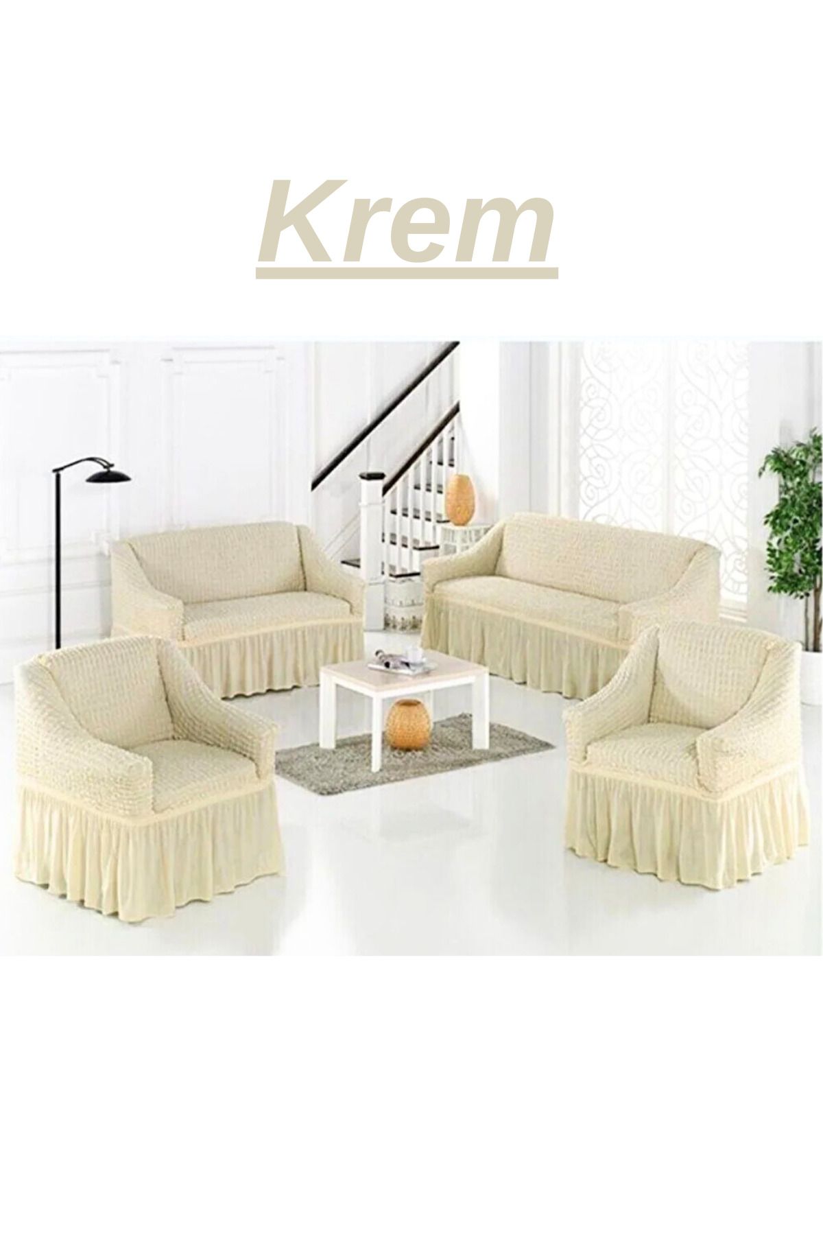 kanway Bürümcük 3+3+1+1 yıkanabilir koltuk örtüsü takım. Lastikli esnek koltuk kılıfı.