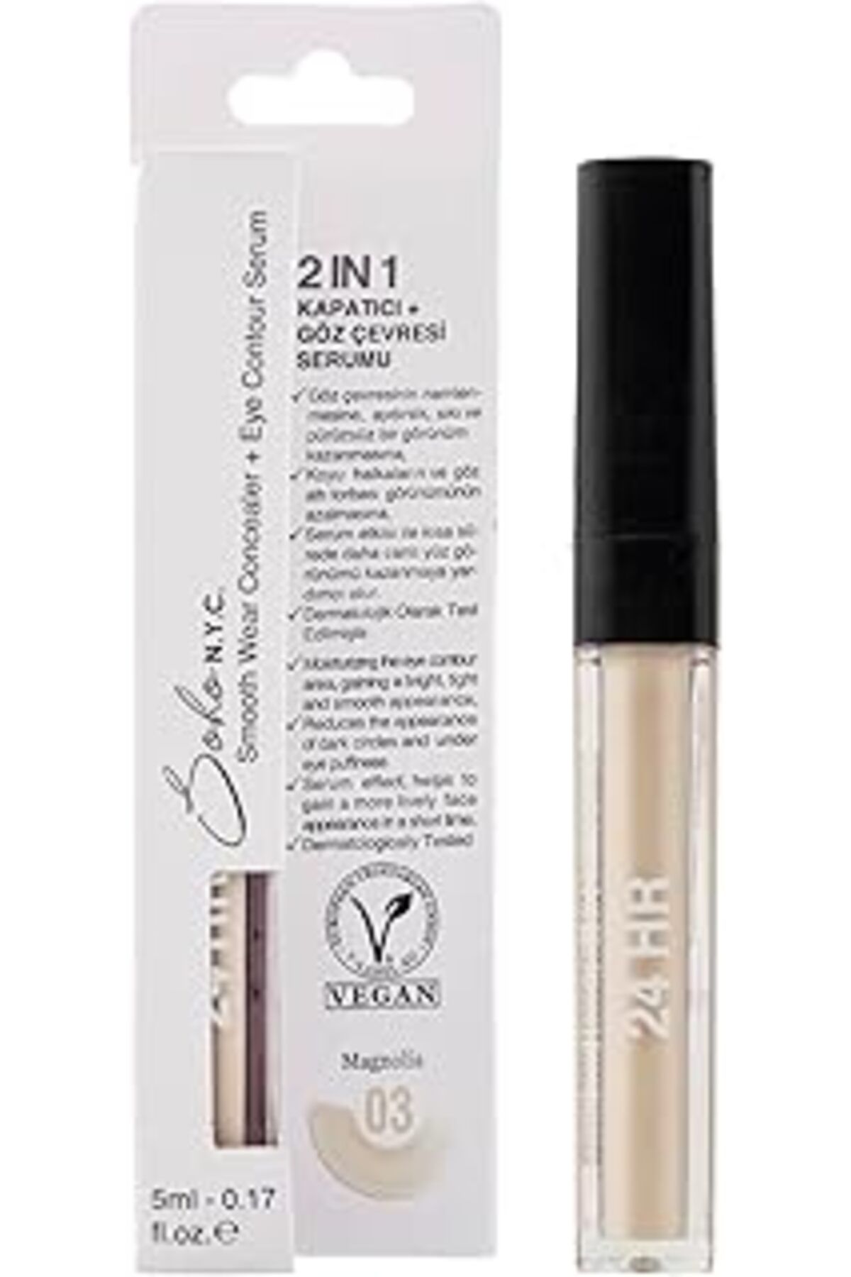 Mu Art Ahşap Soho N.Y.C. Göz Altı Morluk Ve Torba İçin Serum Ve Kapatıcı 5 Ml- No:3 Magnolia