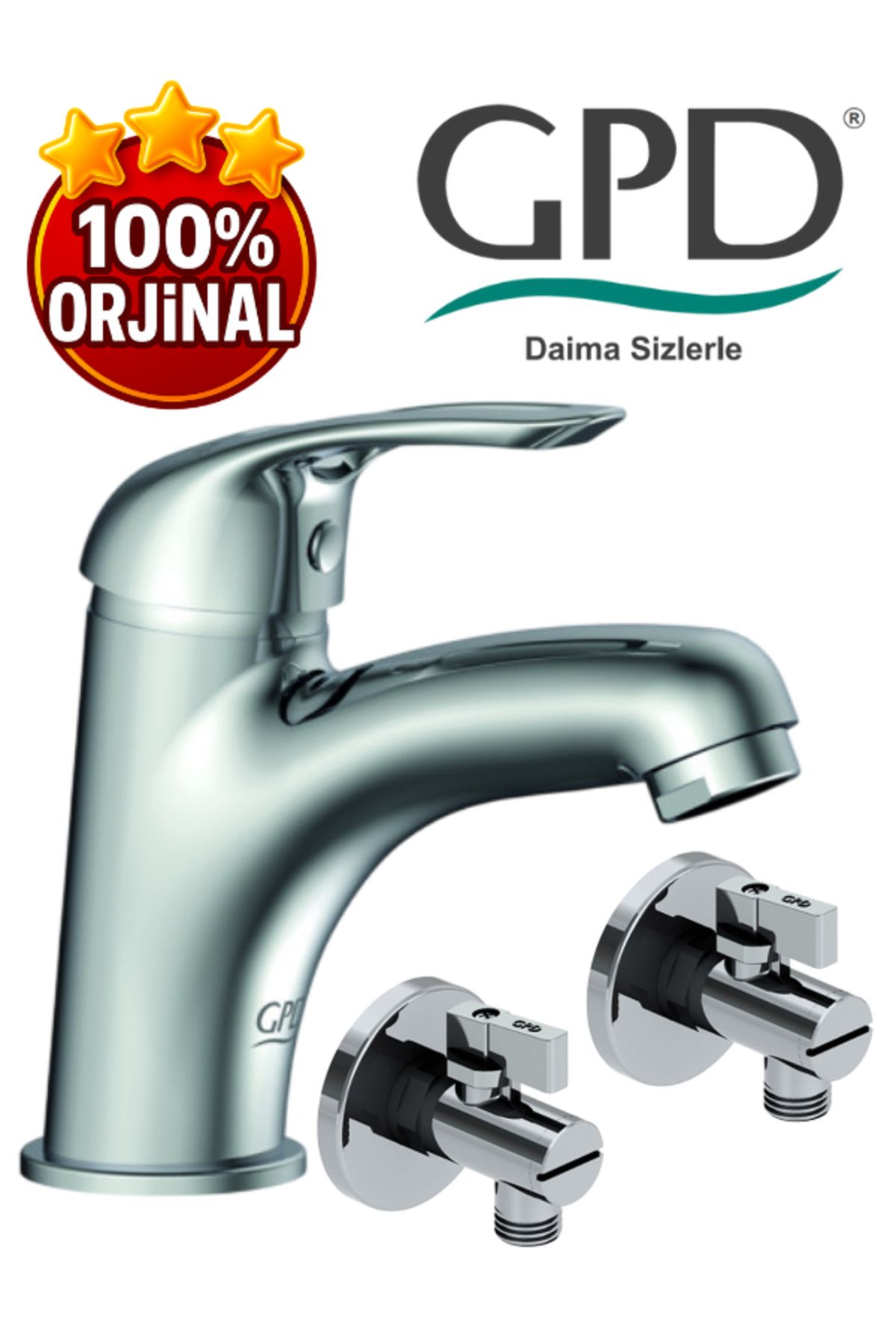 GPD MLB120- ADRİO LAVABO BATARYASI VE 2 ADET FKM01 FİLİTRELİ ARA MUSLUK - GPD