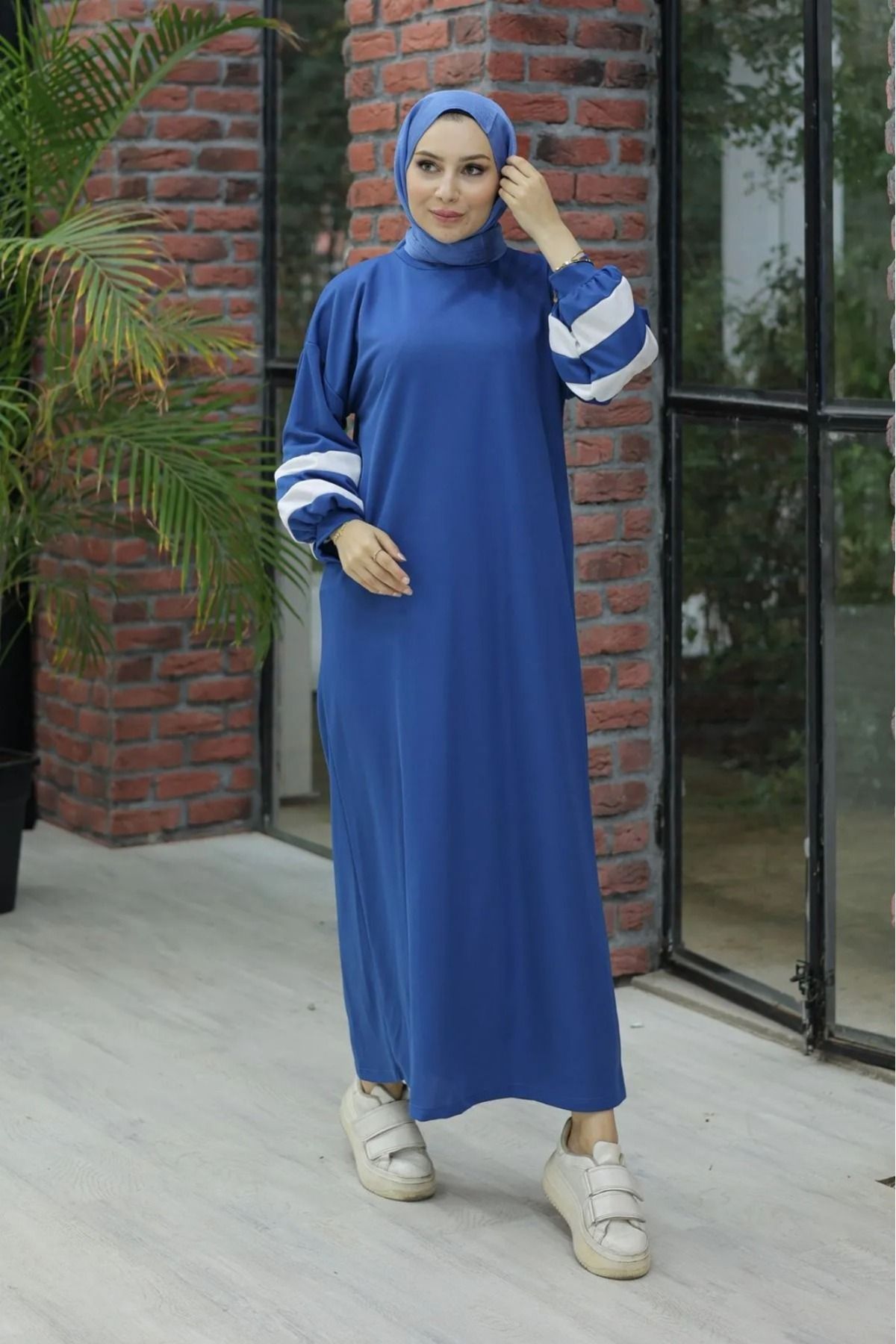 DAS KLEID Balon Kol Elbise Mavi