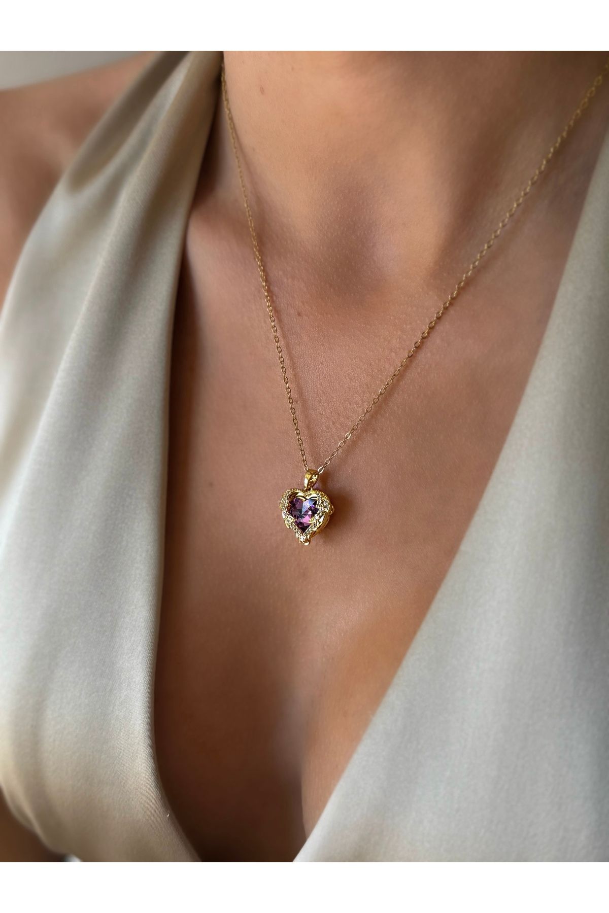 İNN JEWELLERY Çelik Kolye Kararmaz Sonsuzluk Kalp Figürlü (2 YIL İTHALATÇI GARANTİLİ)