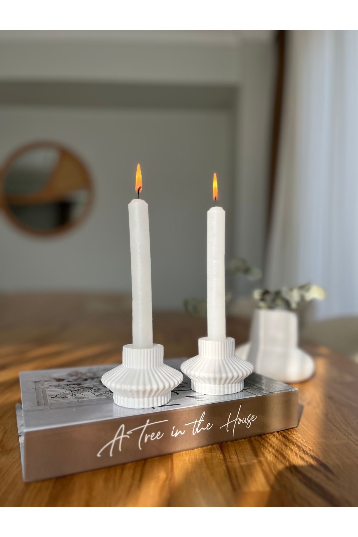 Sadi S Light Çizgili Şamdan seti