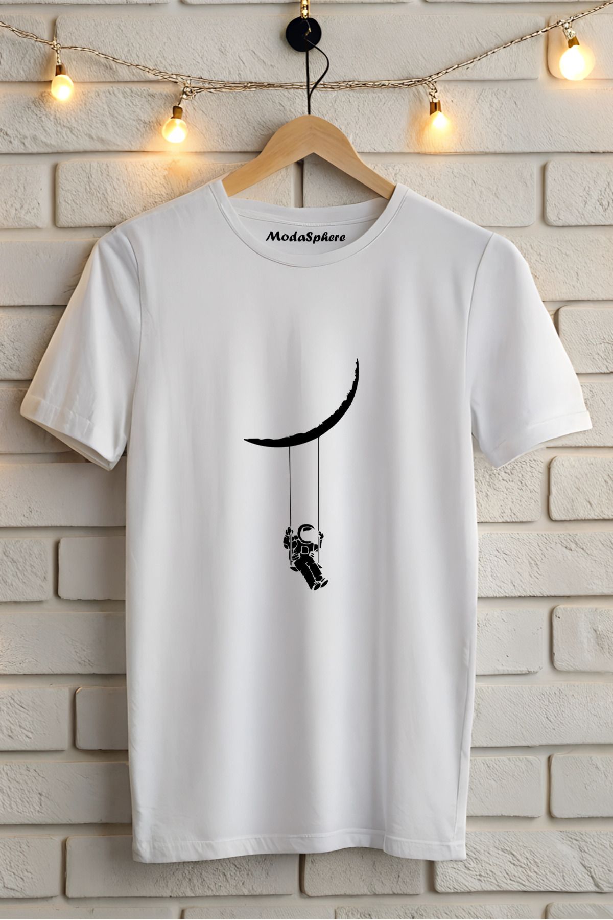 ModaSphere Önü Salıncak Baskılı Unisex Oversize Tişört