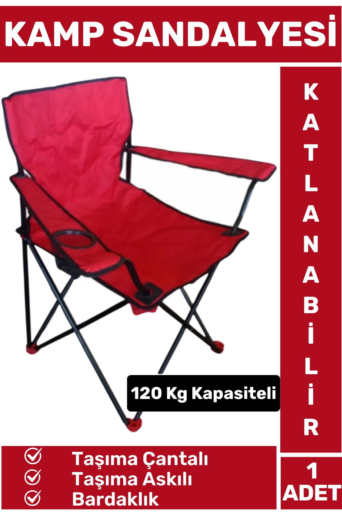 Wintoup Premium 120 Kg Dayanıklı Çantalı Taşıma Askılı Bardaklık Balık Piknik Sahil Outdoor Kamp Sandalyesi