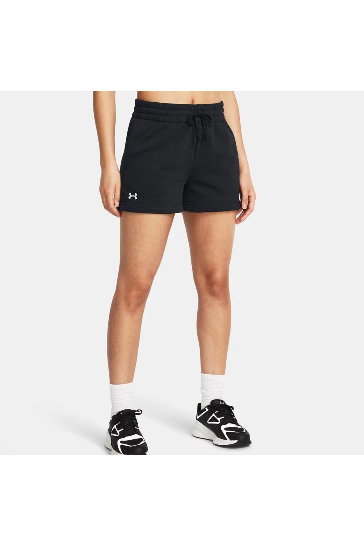 Under Armour Rival Fleece Kadın Siyah Antrenman Şortu