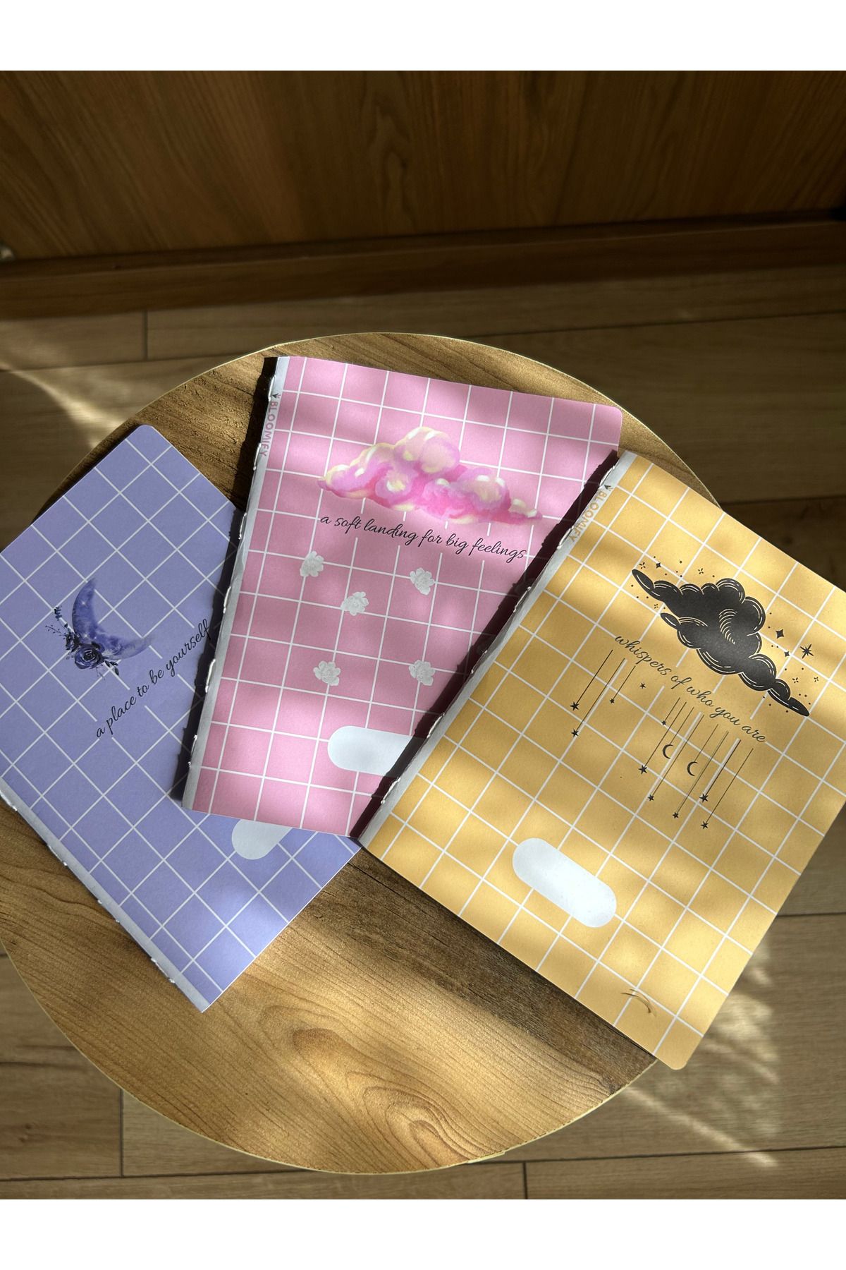 Bloomify Pastel Defter Seti – El Yapımı Renkli Günlük kullanım Defterler (3’lü Set) 14.5 x 18.5 cm