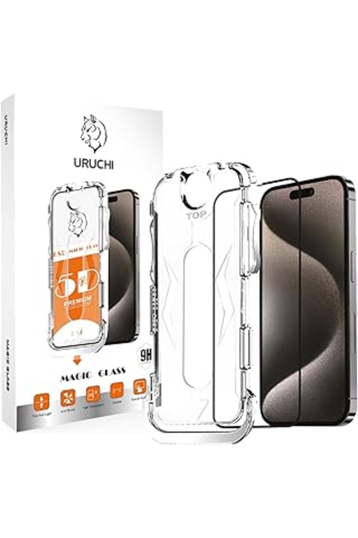 Pazarcan Uruchi Apple Iphone 14, Iphone 13 Pro Ve Iphone 13 (6.1'') İle Uyumlu Premium Hizalama Aparatlı Ve
